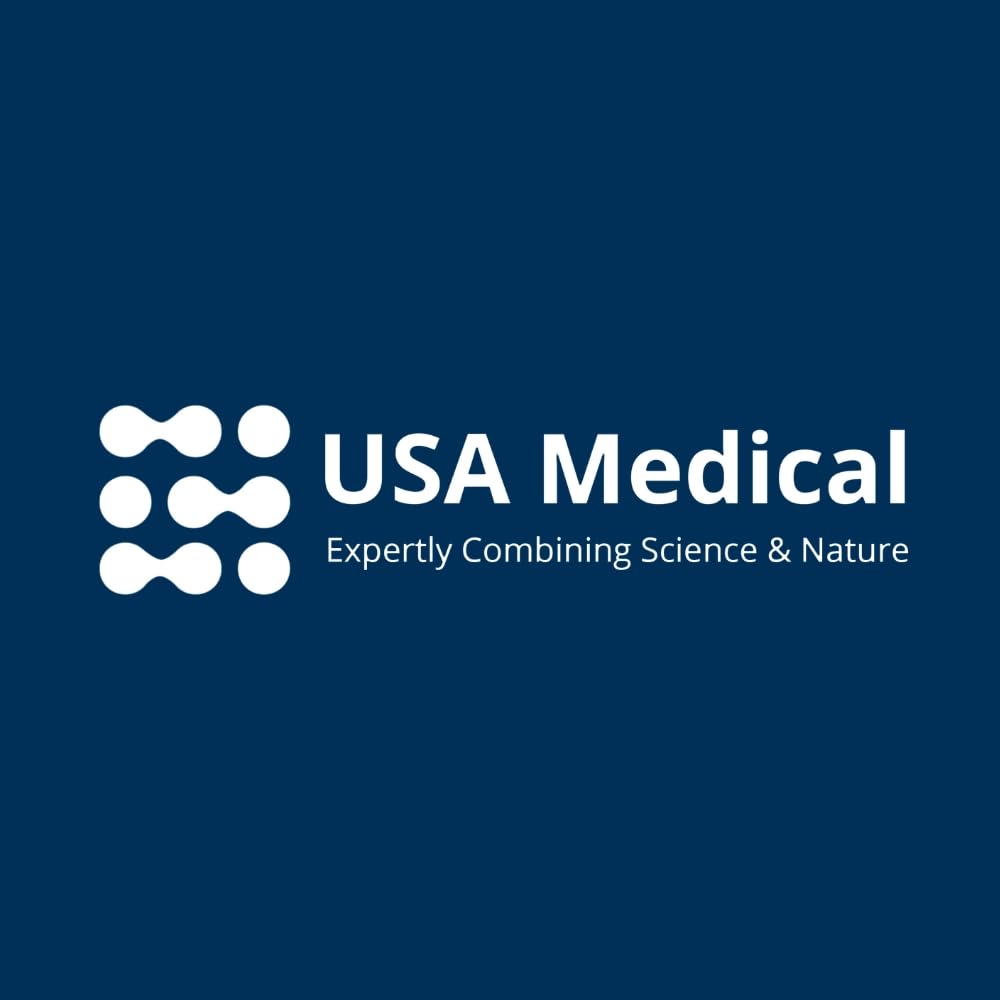 Logotipo de USA Medical con lema de combinación de ciencia y naturaleza