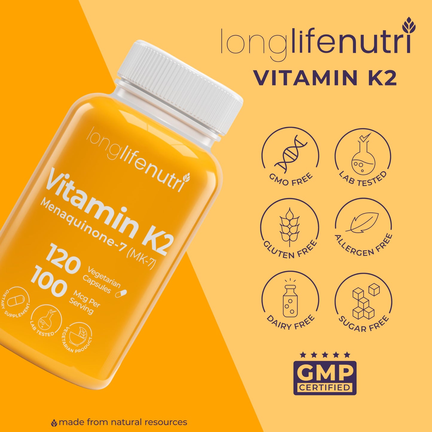 LongLifeNutri información nutricional vitamina k2 mk7
