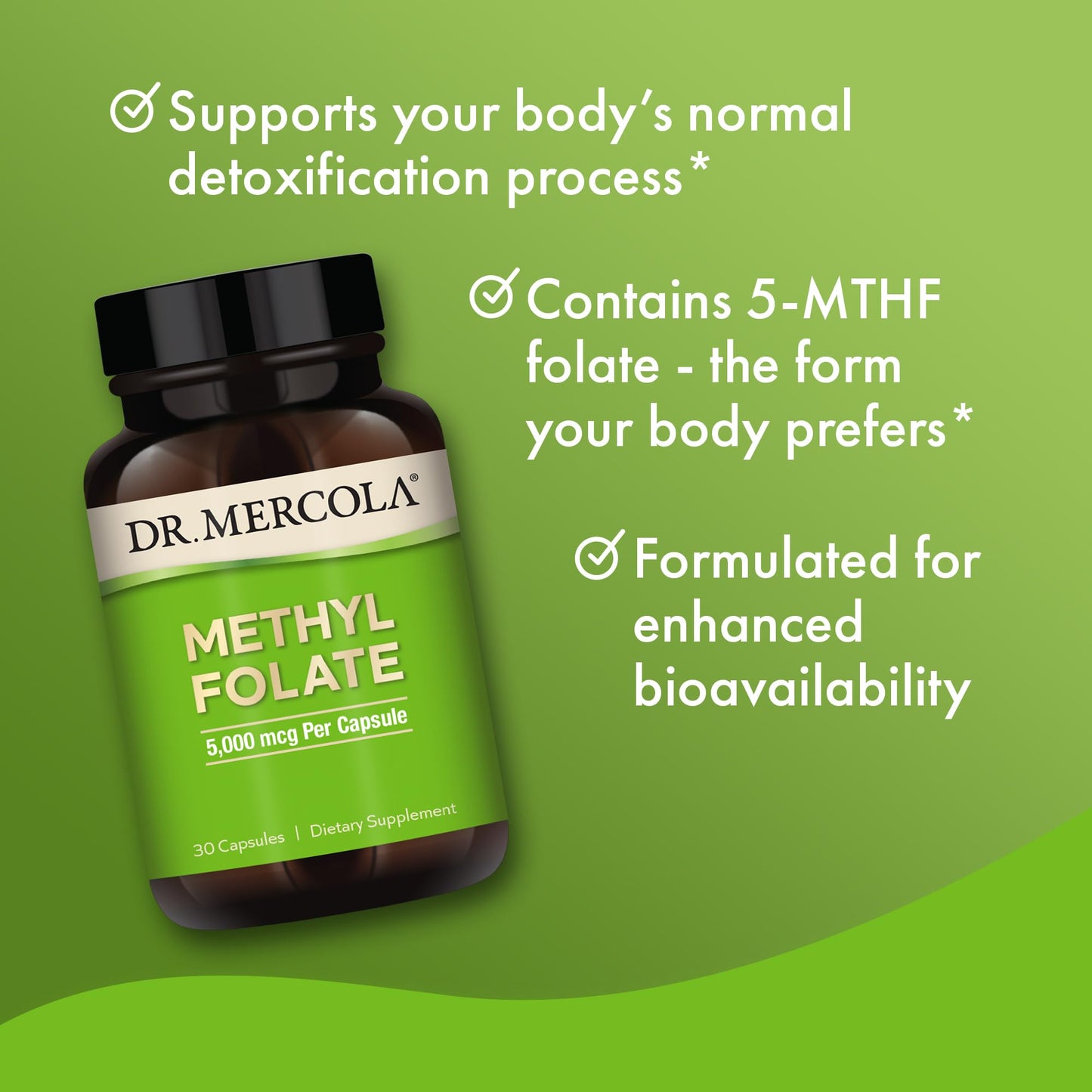 Lote de suplemento Dr. Mercola metilfolato sin gluten