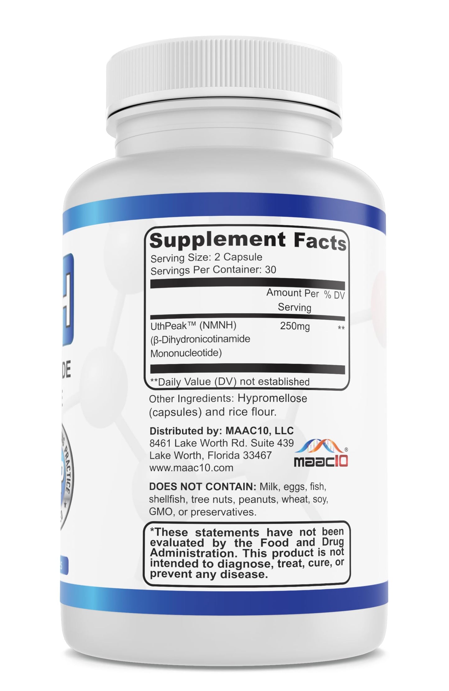 Cápsulas NMNH 250mg de MAAC10 para vitalidad