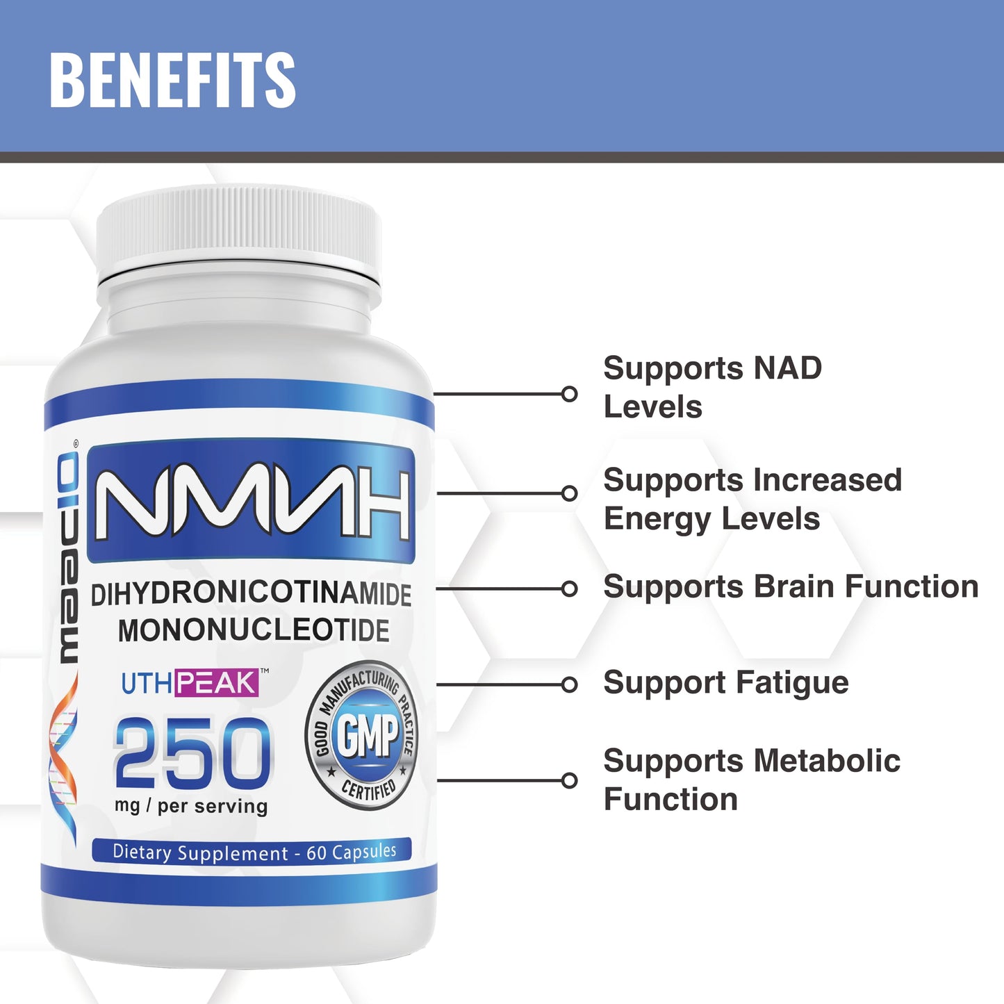 Embalaje MAAC10 NMNH suplemento antioxidante