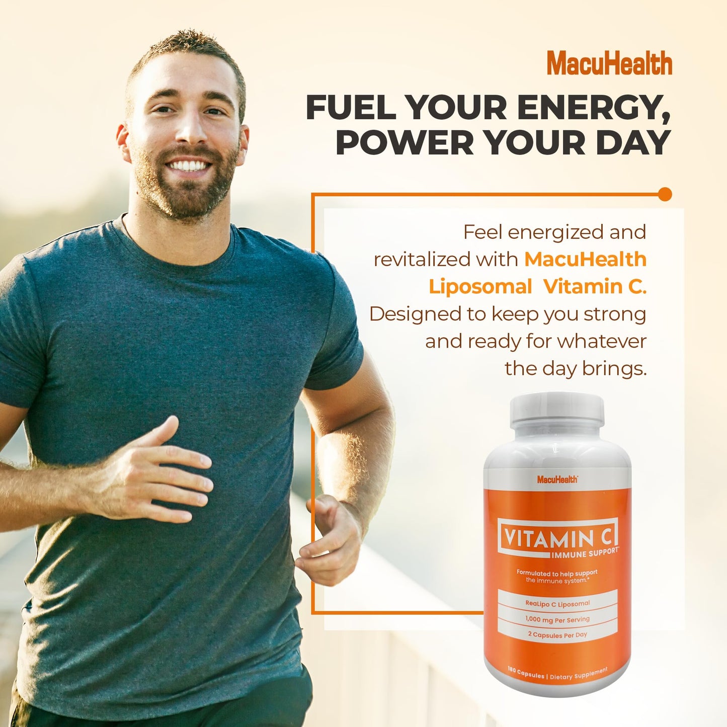 Macuhealth suplemento vitamina C vista superior botella