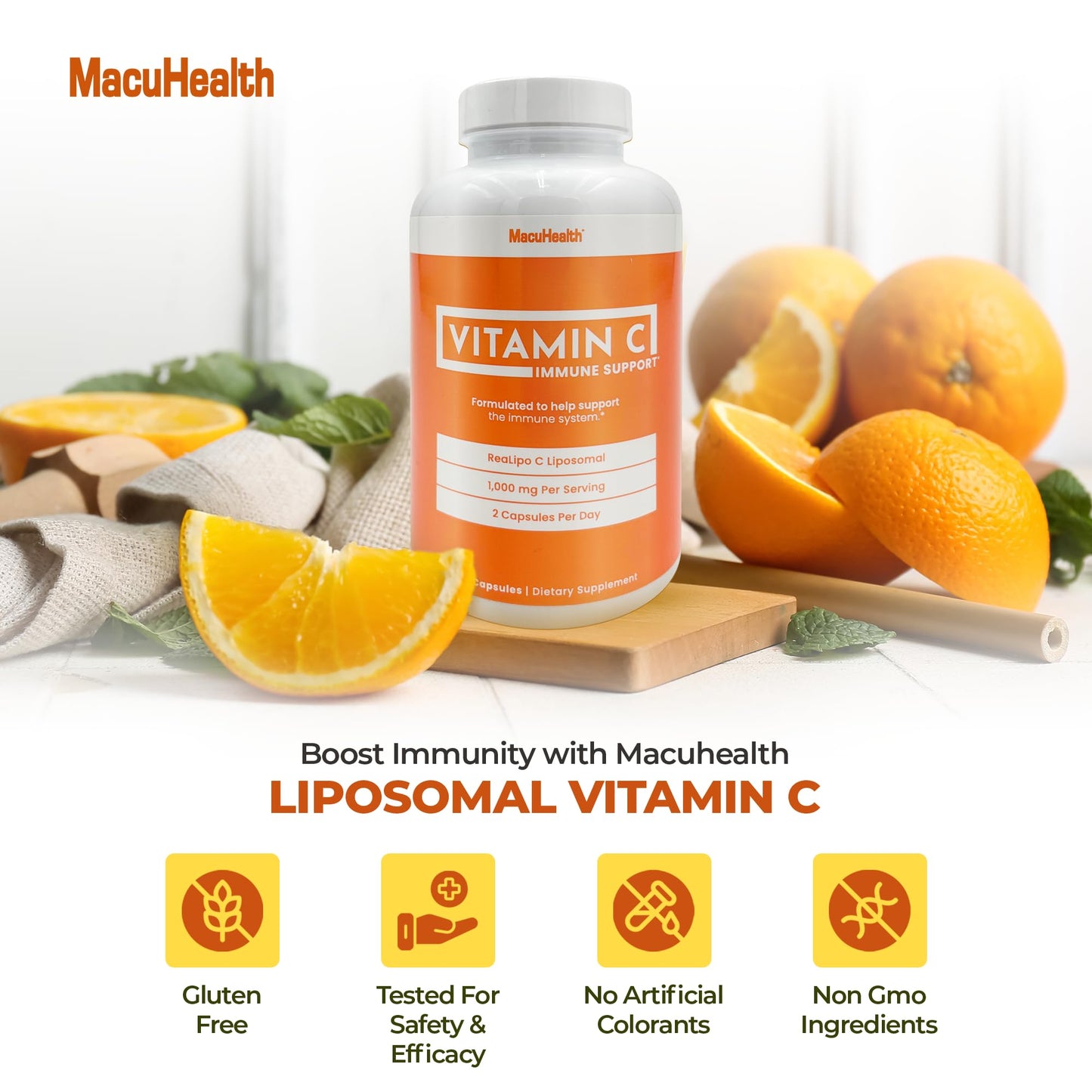 Macuhealth vitamina C envase vista lateral