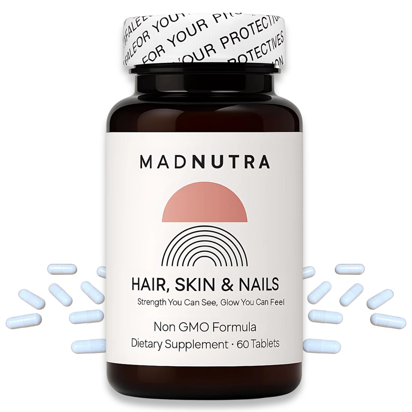 Cápsulas de MadNutra para cabello, piel y uñas
