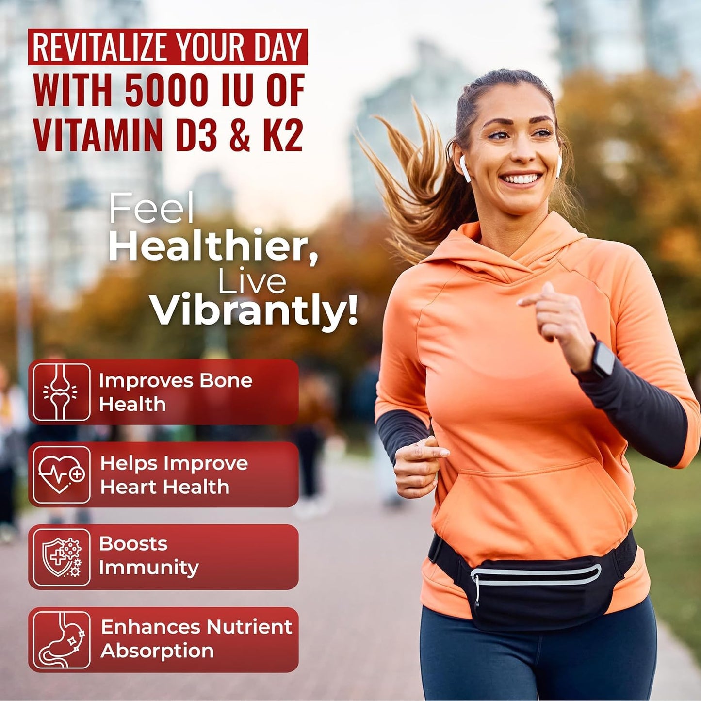 Marca KEN suplemento vitamina D3 y K2 para salud y bienestar