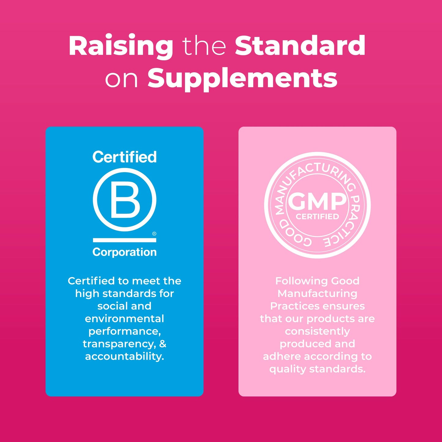 Certificaciones estándar suplementos MaryRuth Organics