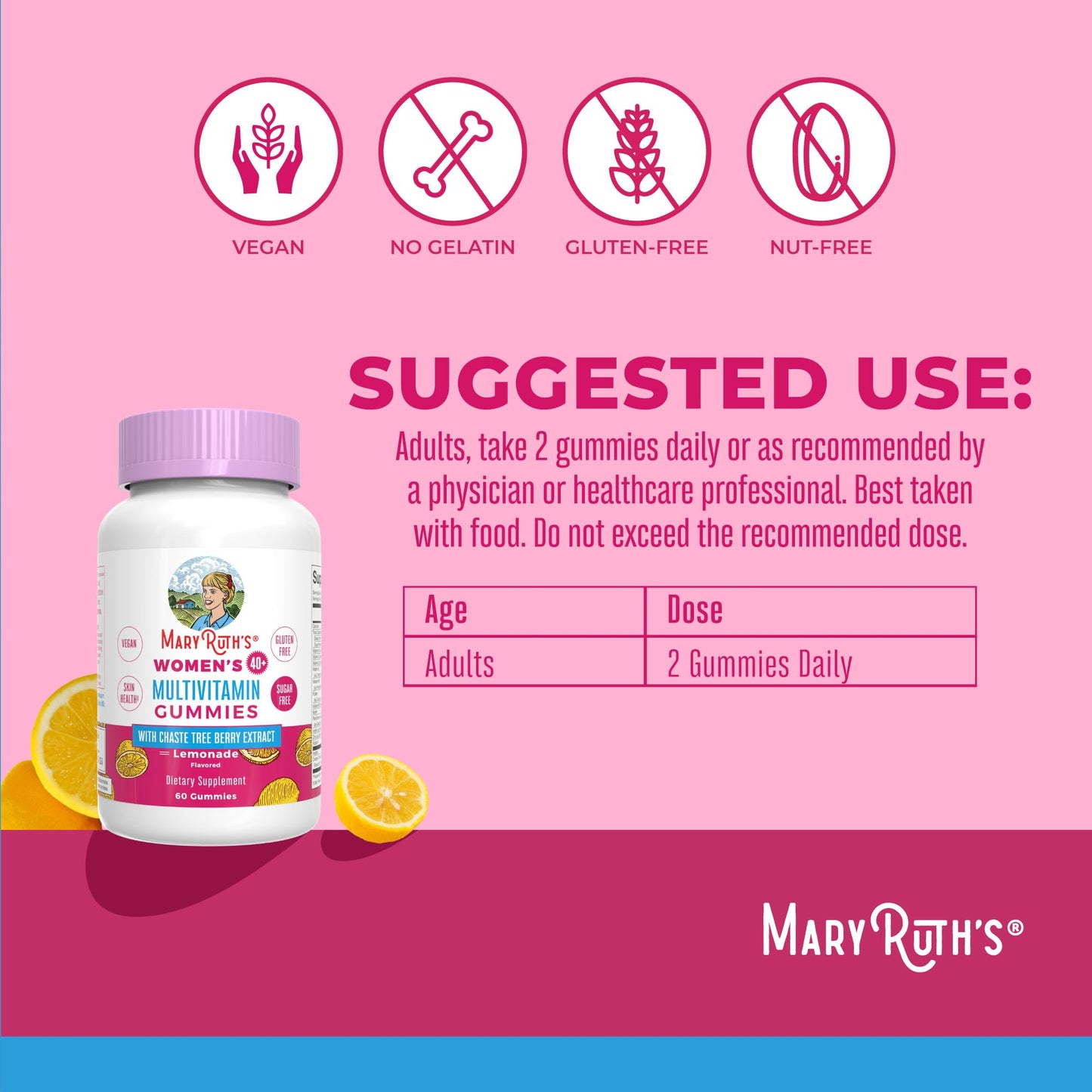 Uso recomendado MaryRuth Organics gomitas multivitaminas