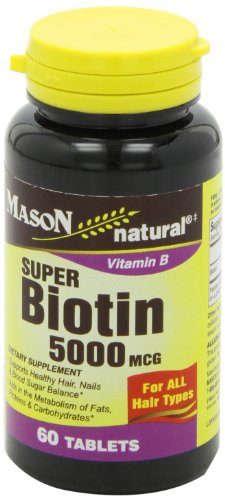 Mason Biotin 5000mcg suplemento natural frasco y caja