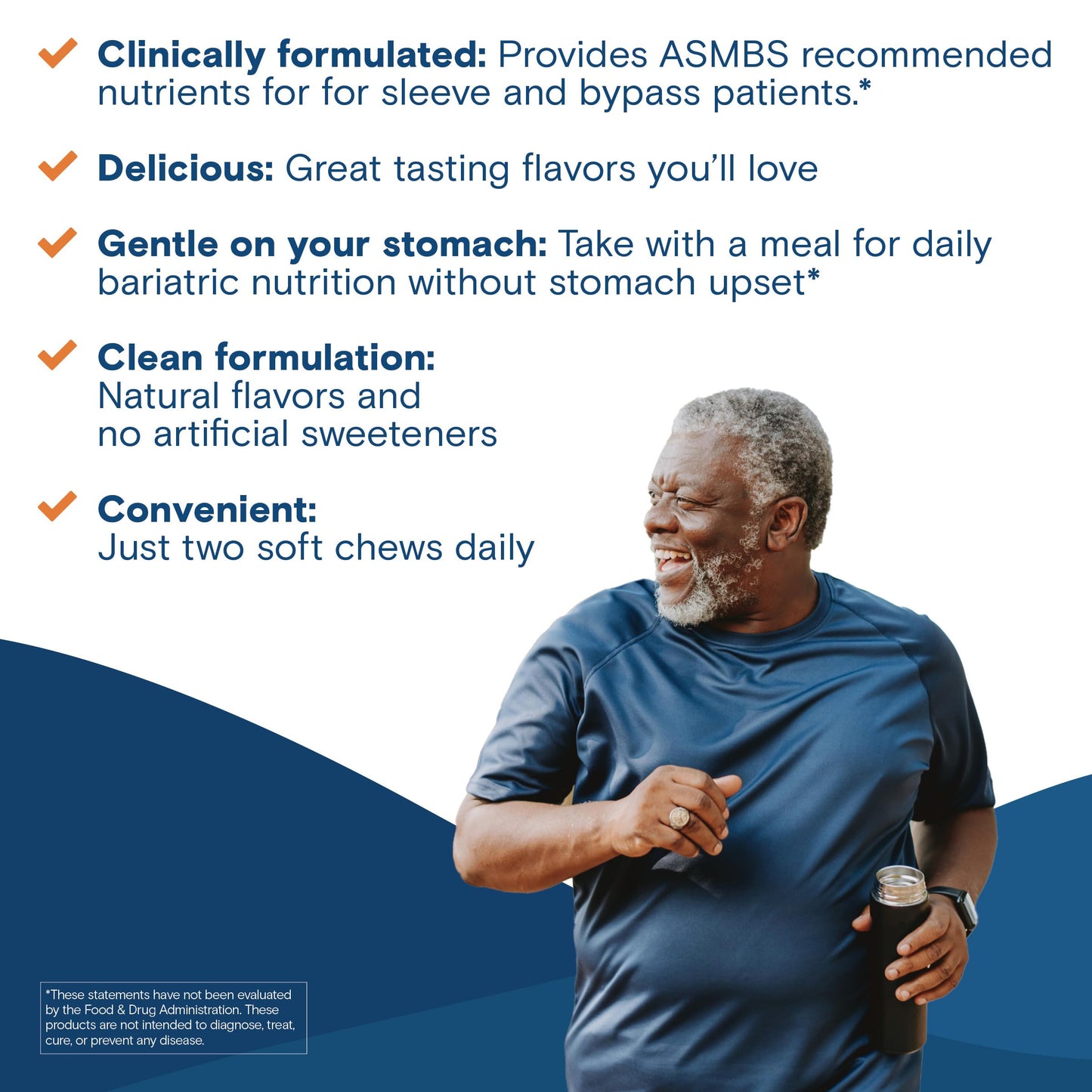Masticable multivitamínico para salud después de cirugía
