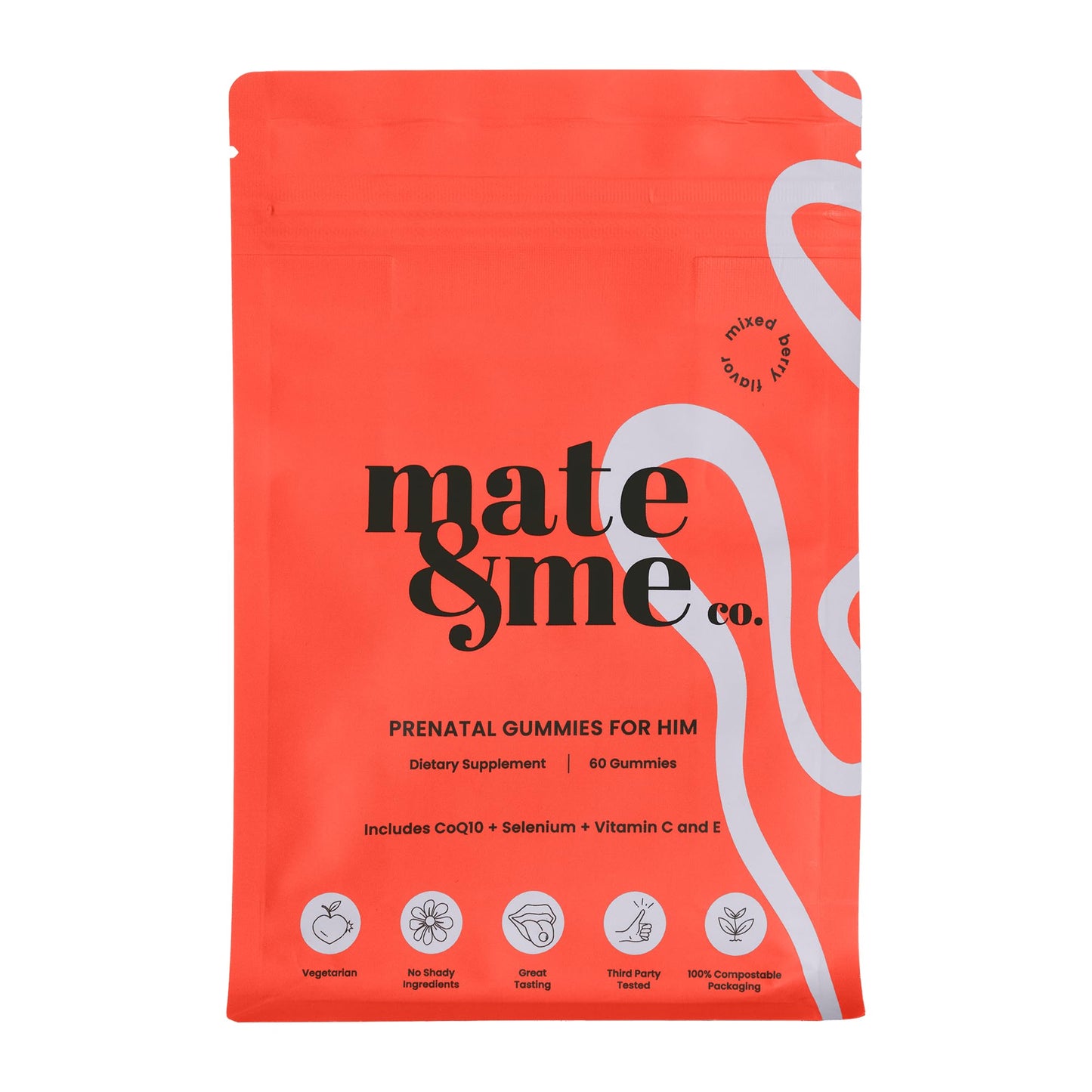 Mate & Me gomitas prenatales sabor frutos mixtos 60 unidades
