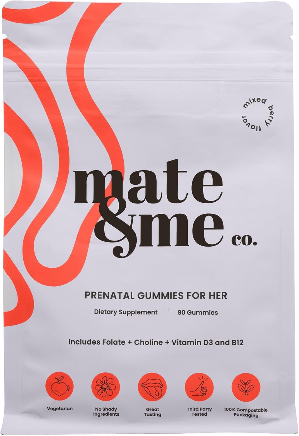 Gummies prenatales Mate & Me para mujer color lila