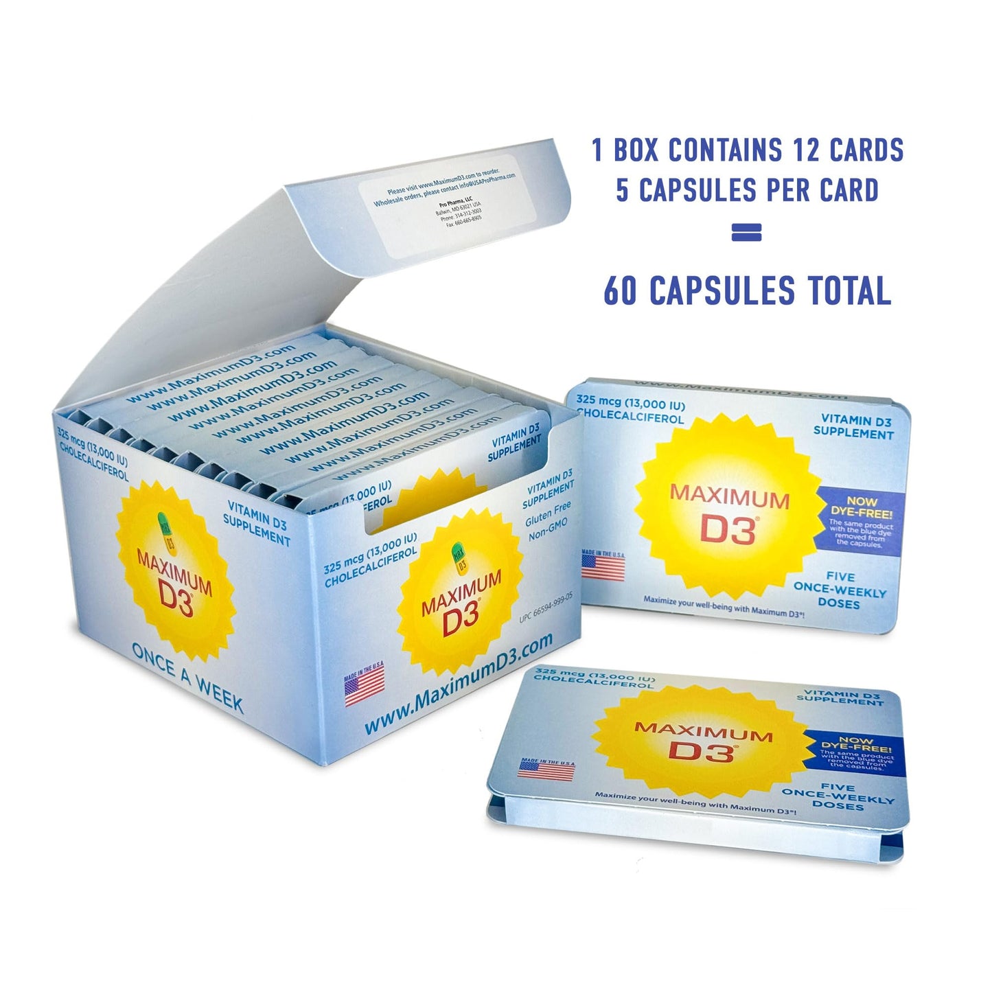 Maximum d3 cápsulas vitamina d3 para 60 semanas de suministro