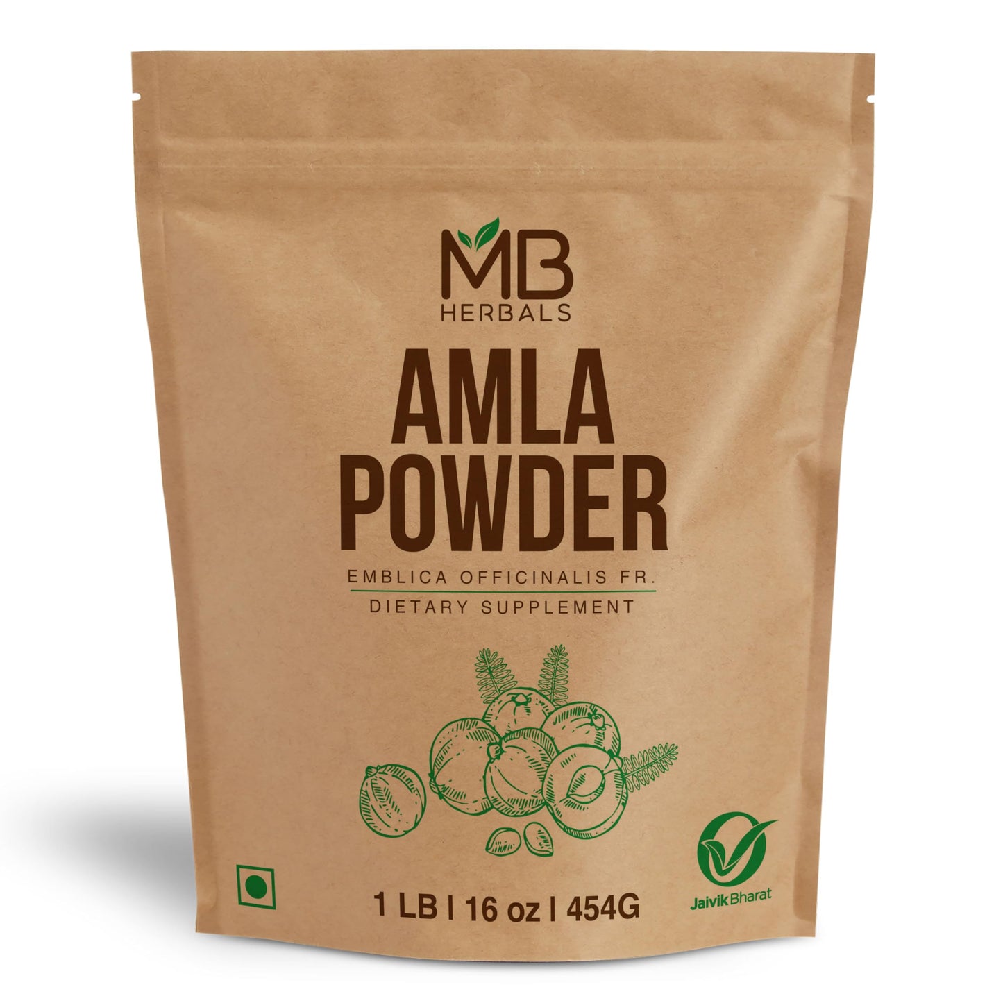 MB Herbals Polvo de Amla paquete de 1 libra antioxidante natural