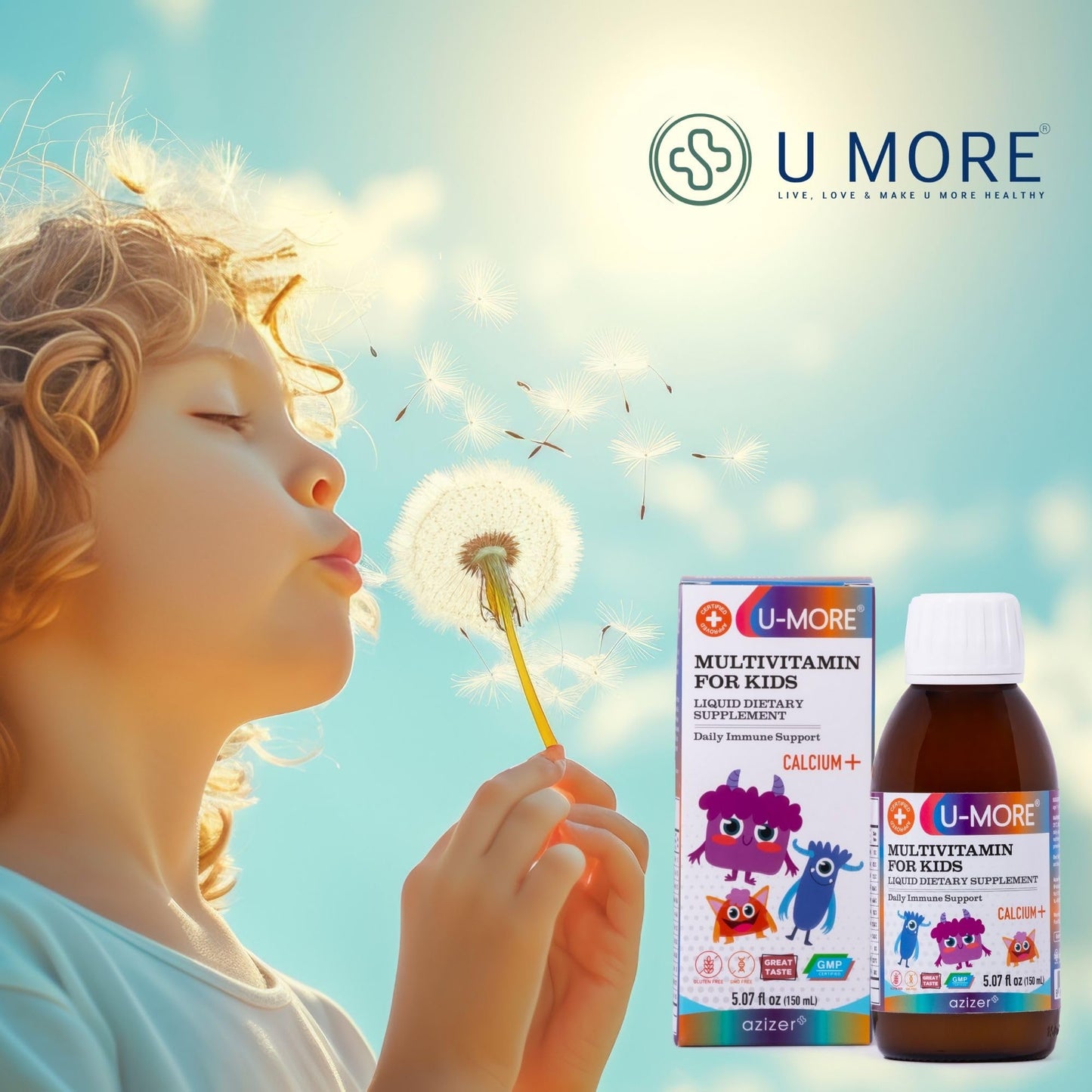 Medidor incluido para dosis jarabe multivitamínico U-MORE