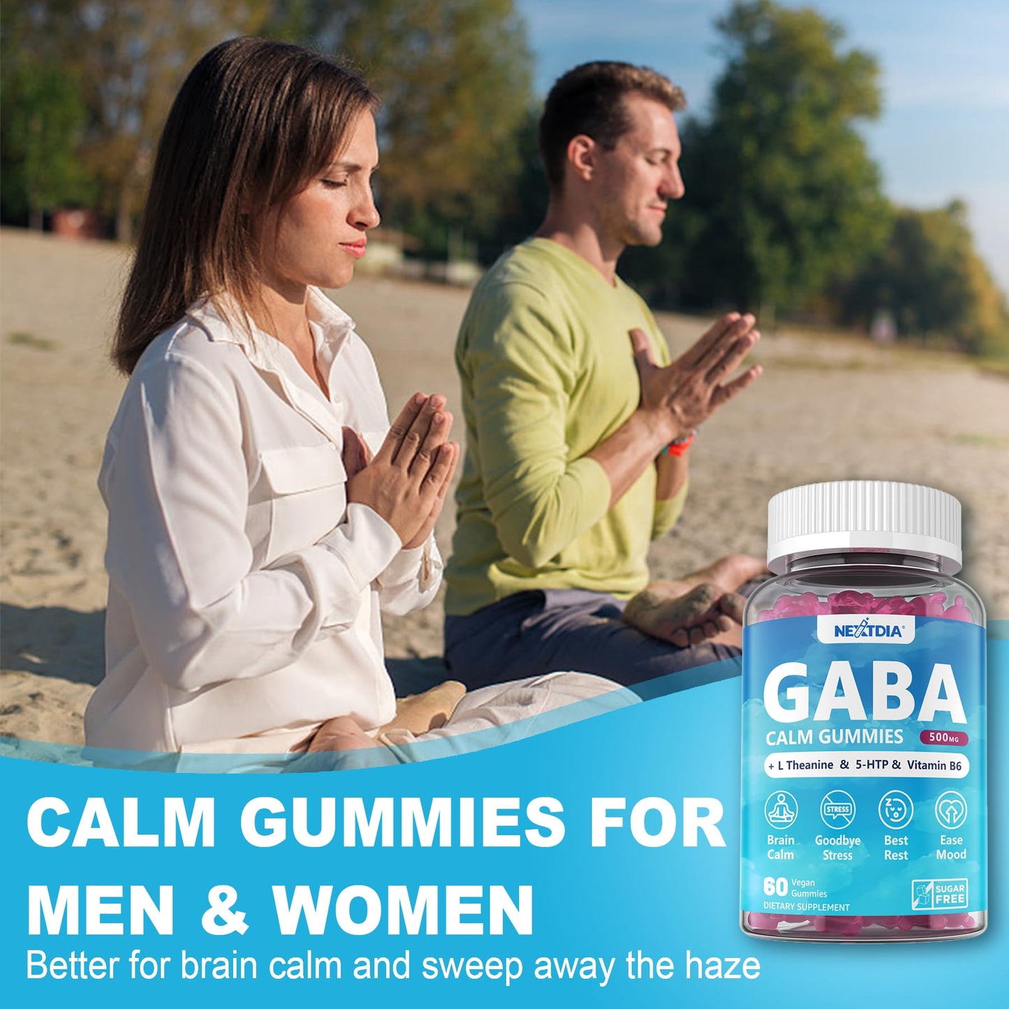 persona meditando con gomitas gaba nextdia