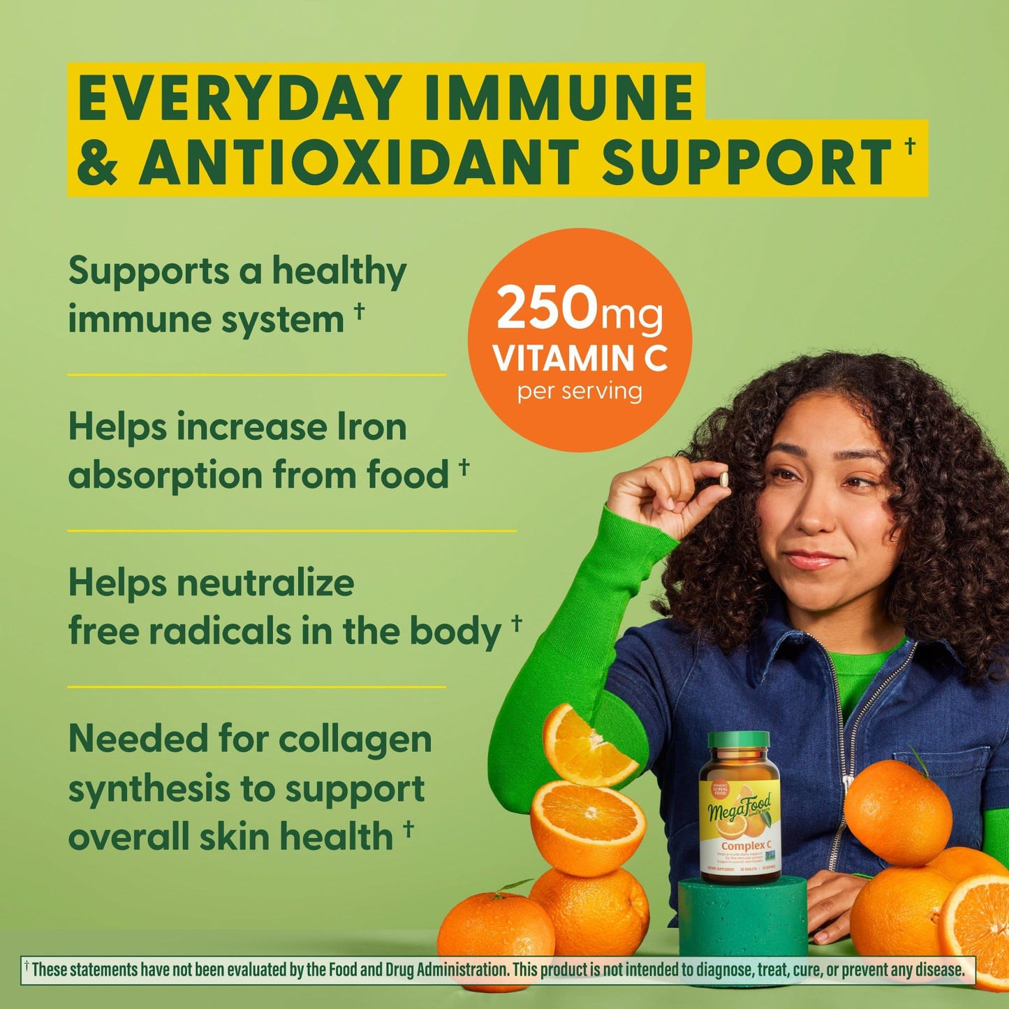 MegaFood Complex C vitamina c suplemento vegano 180 tabletas