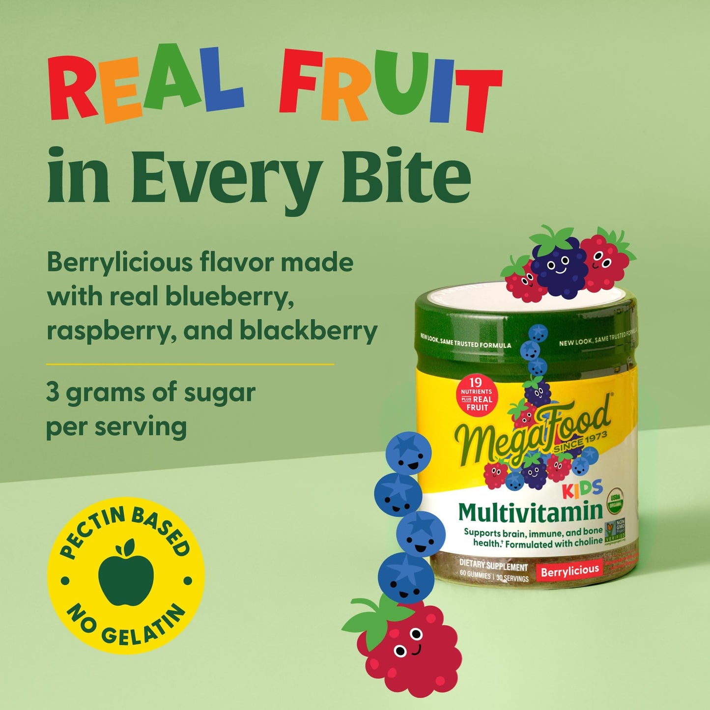 MegaFood vitaminas multivitaminas niños 60 gomitas apoyo cerebro