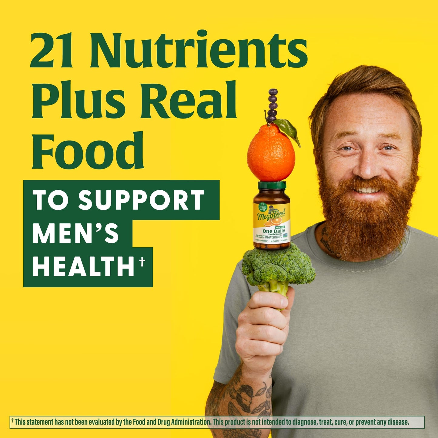 MegaFood multivitamínico con nutrientes reales para salud masculina