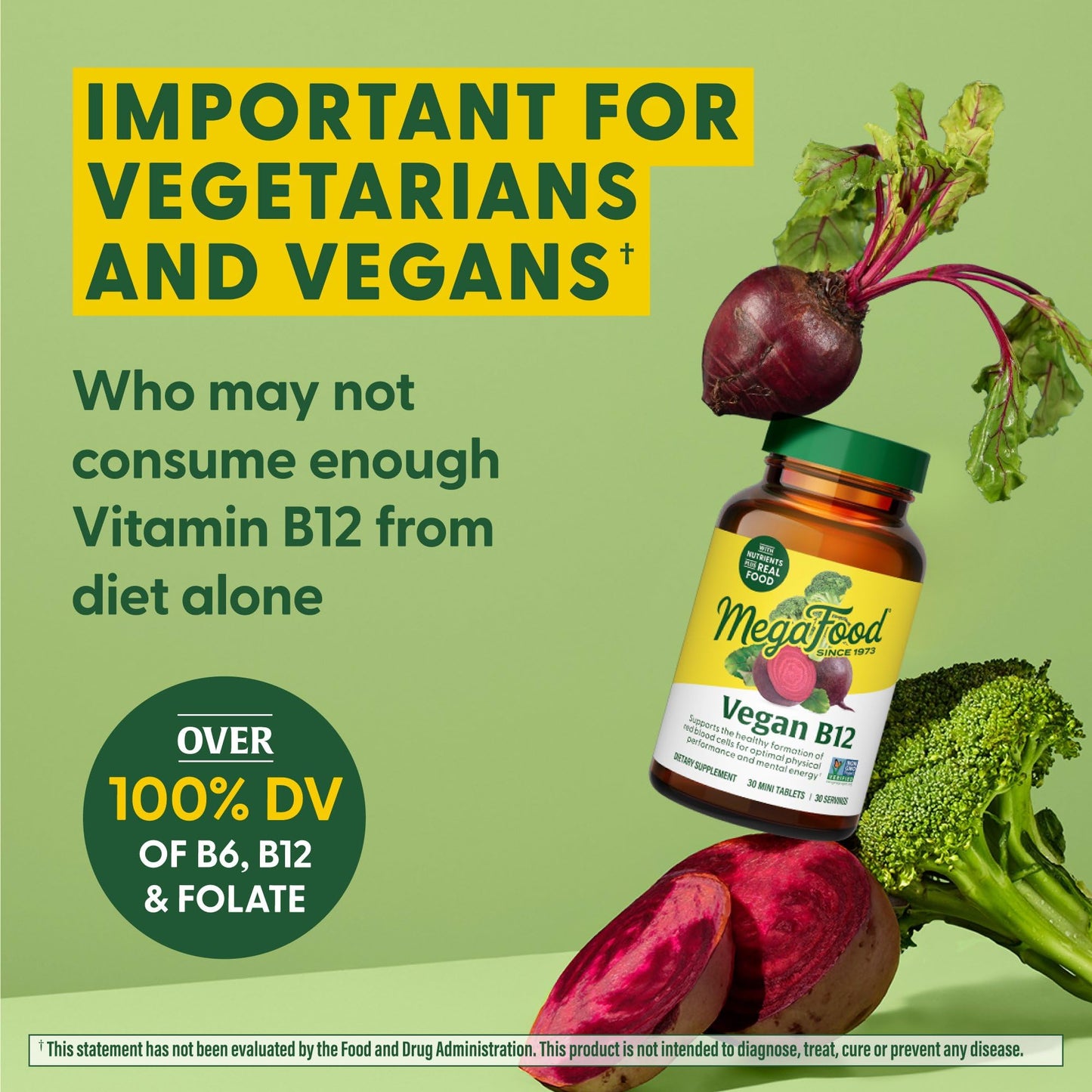 MegaFood suplemento vitamina b12 energia celular 30 tabletas