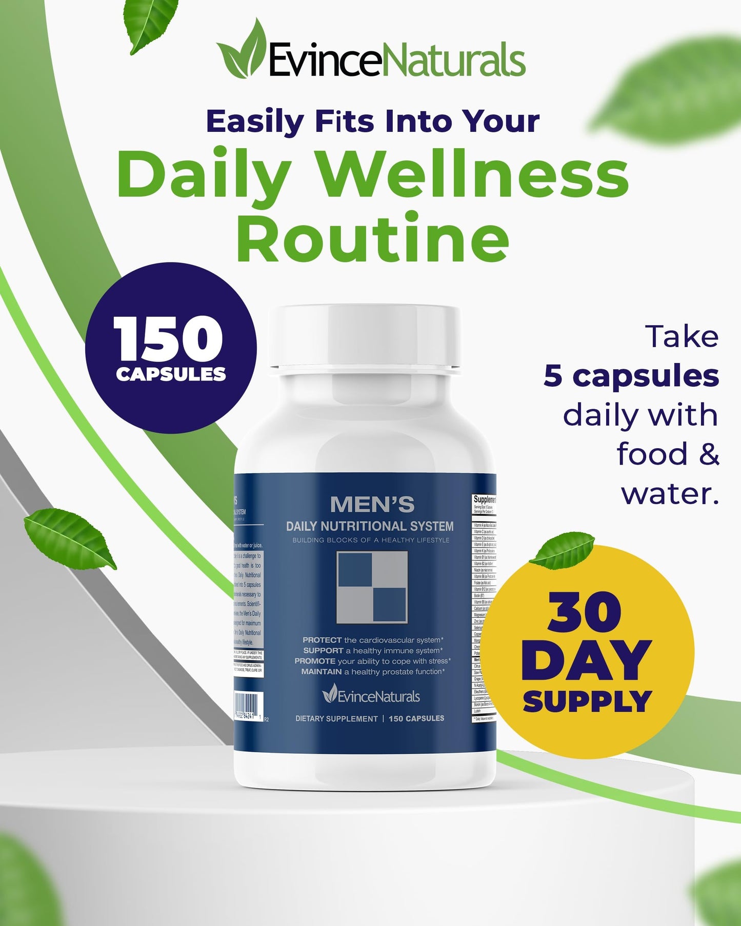 Mejora inmunológica con multivitamínico para hombres EvinceNaturals.