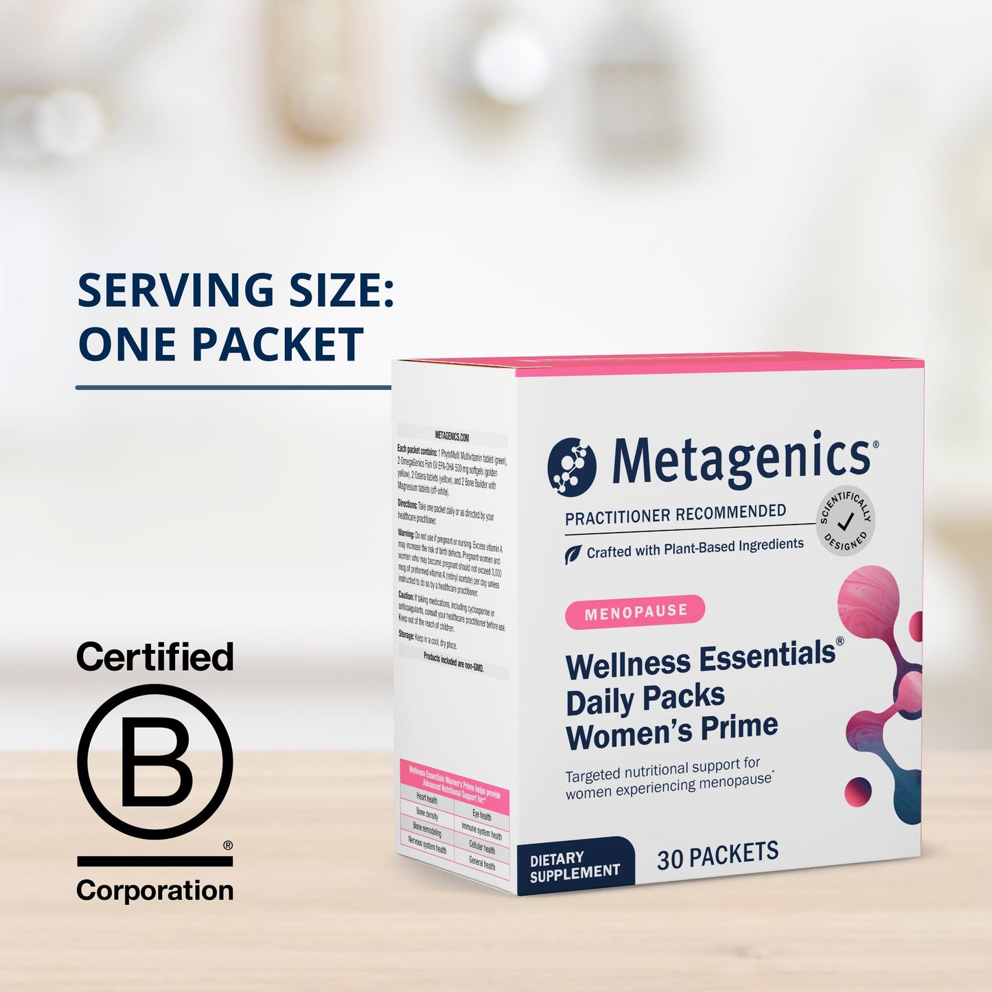Metagenics paquete diario para la salud de la mujer