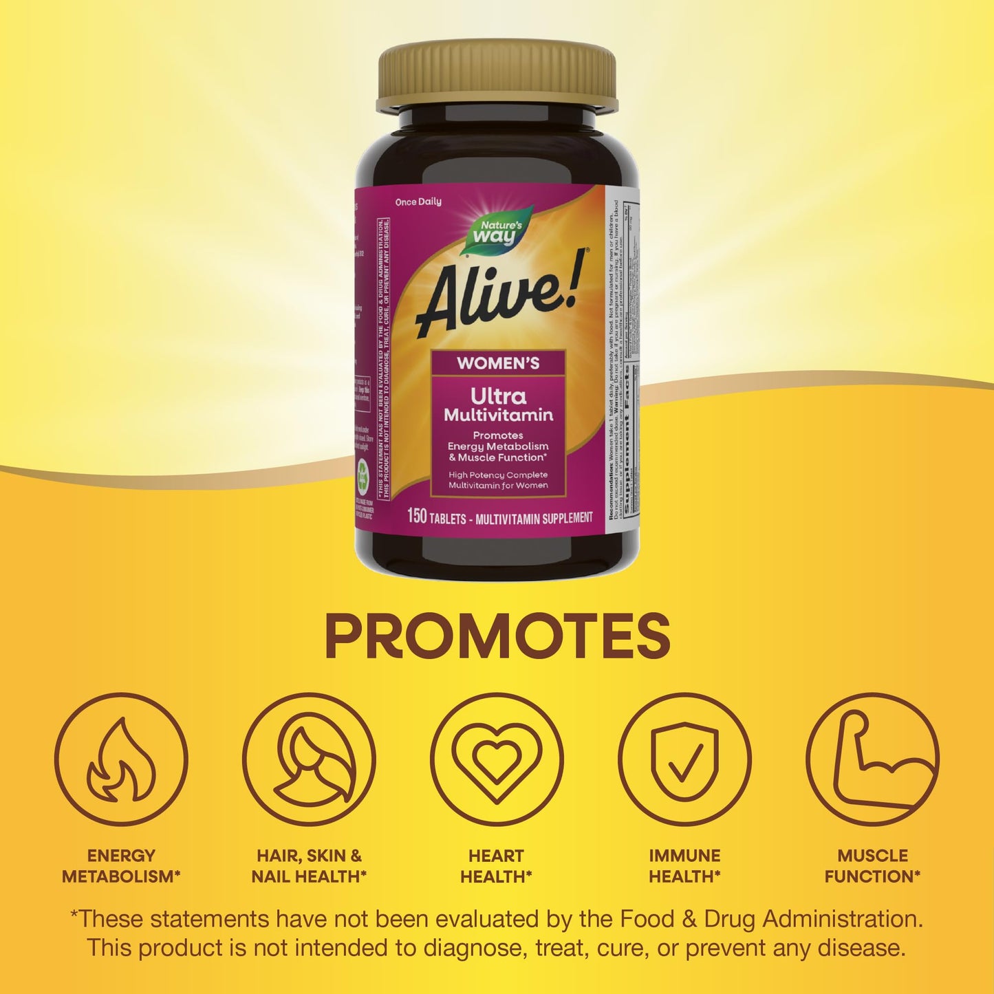 Mezclas especializadas de Alive! multivitamínico promocionadas.