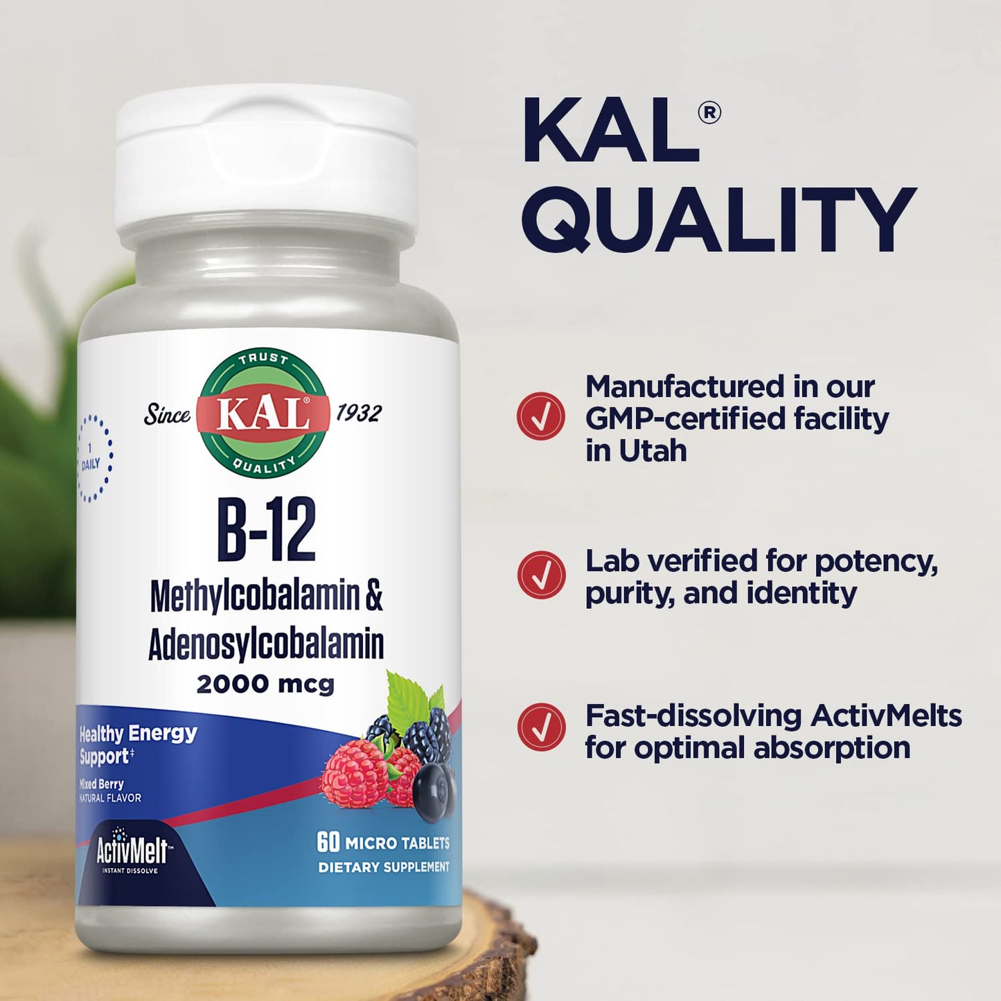 Micro tabletas vitamina b12 kal apoyan metabolismo y nervios