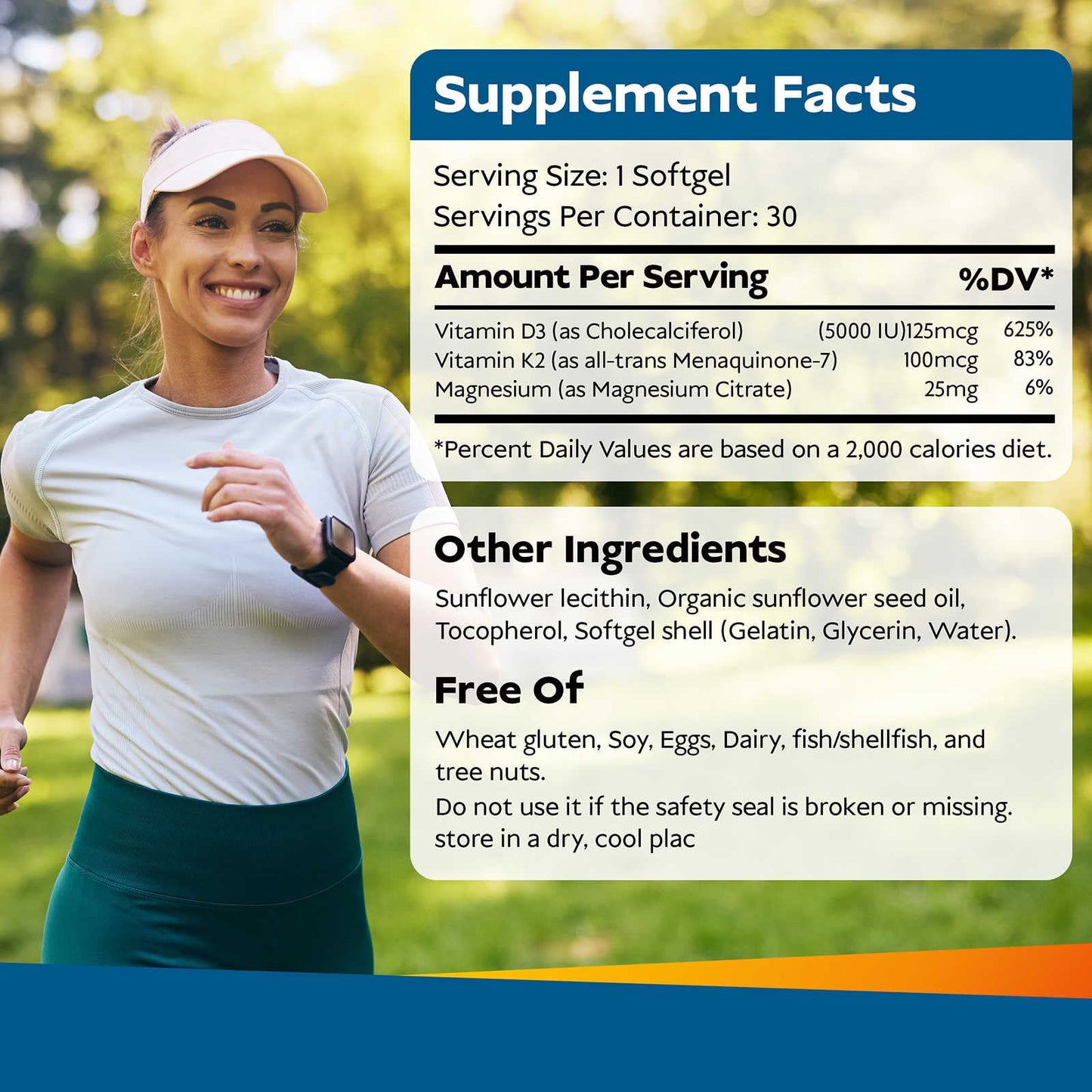 Mini softgels Vita Spark para suplemento diario de vitamina D3 y K2