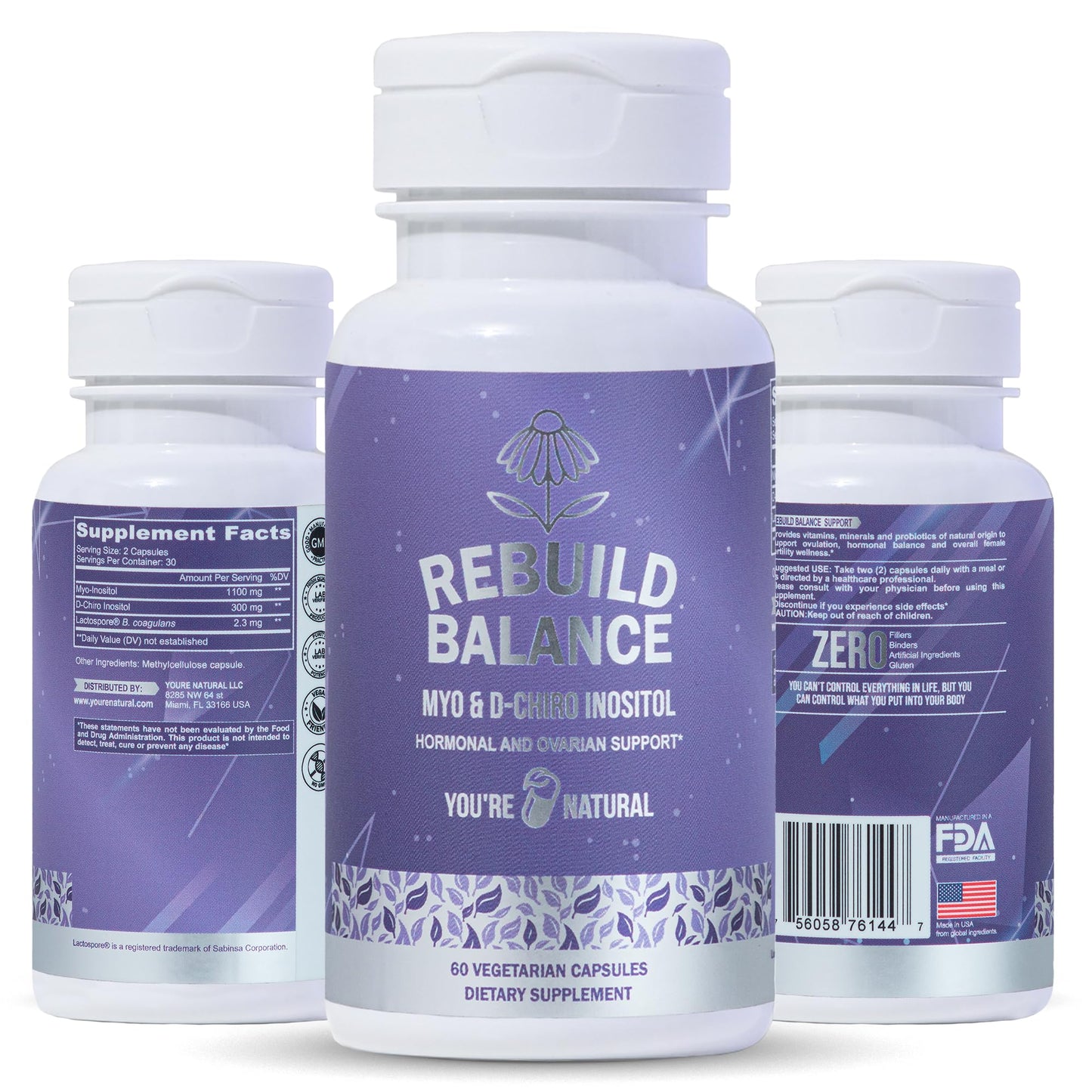 Mio-Inositol y D-Ciro Inositol Rebuild Balance suplemento hormonal mujer
