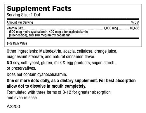 Mt Angel Vitamins triple puntos b-12 vista lateral