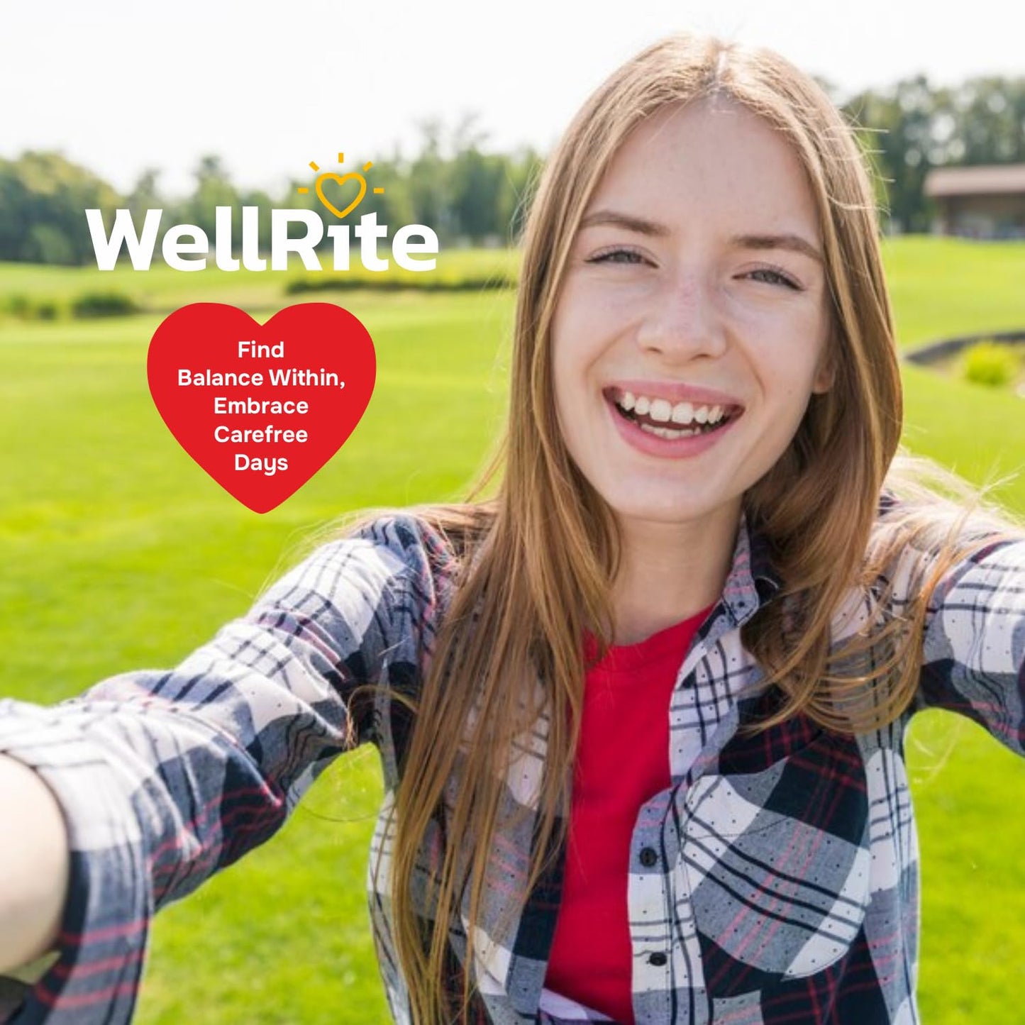 mujer feliz con Wellrite gummies PMS