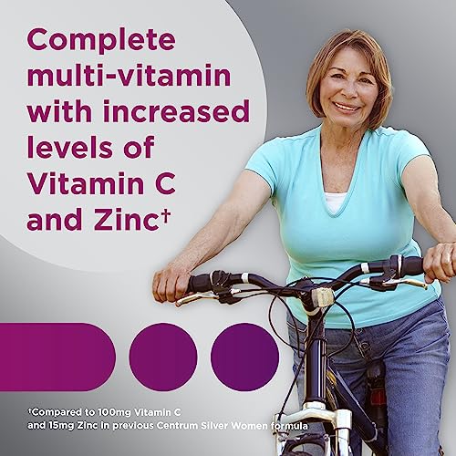 Multivitamina completa Centrum Silver con niveles elevados de vitamina C y zinc.