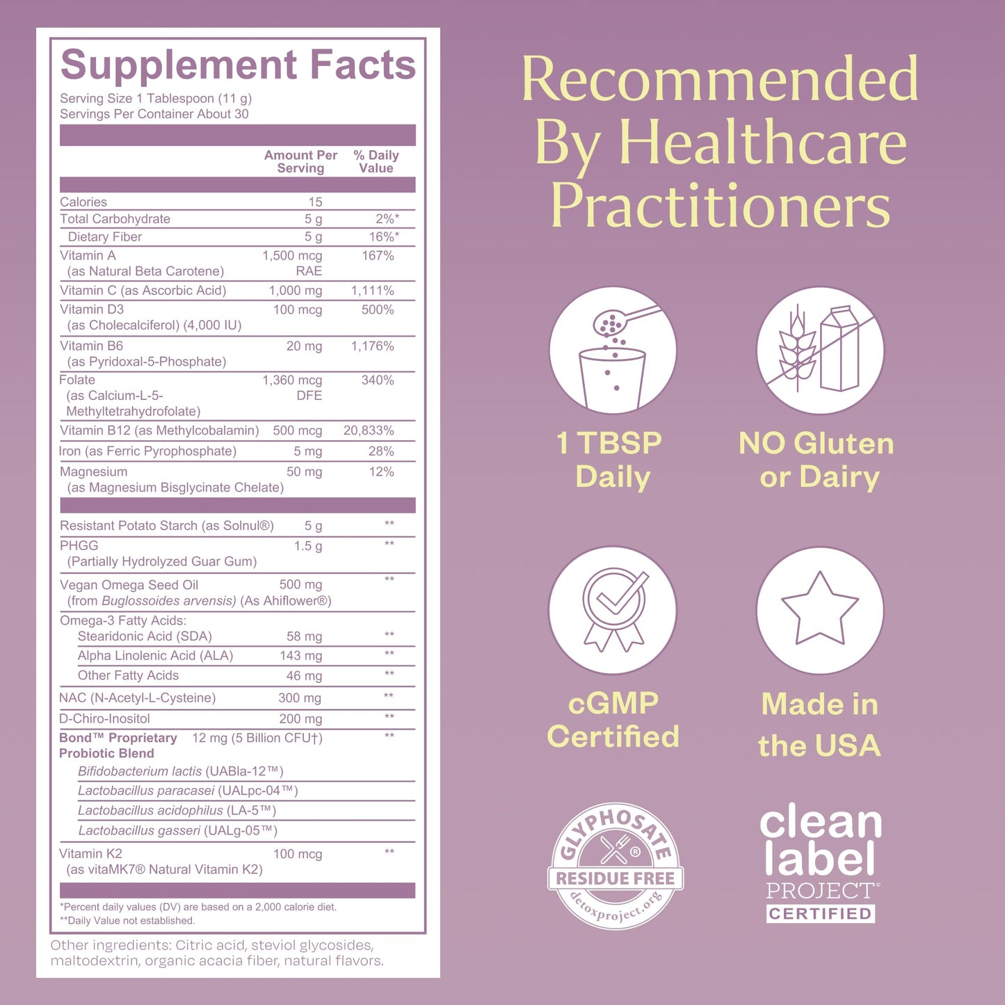 Multivitaminas BOND ingredientes clave para salud hormonal femenina