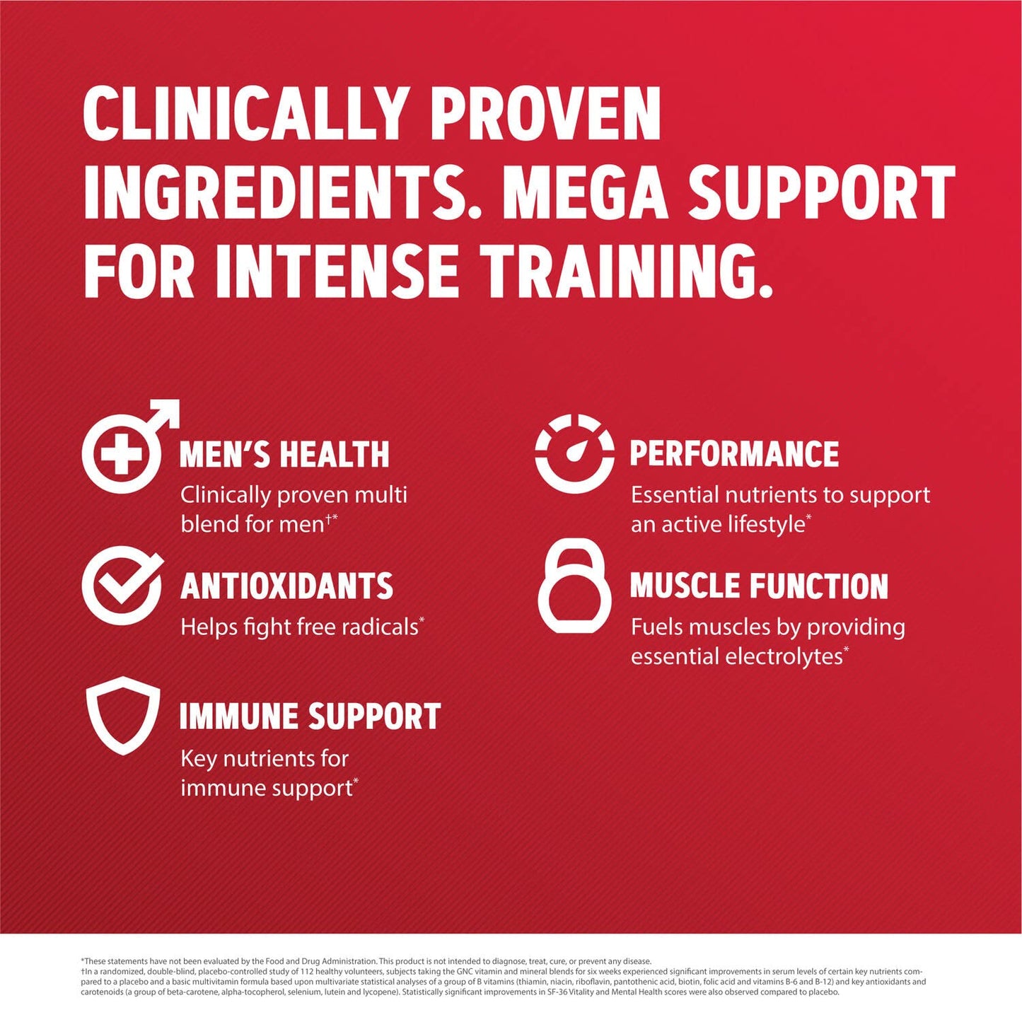 Multivitaminas GNC Mega Men Sport para energía y bienestar masculino