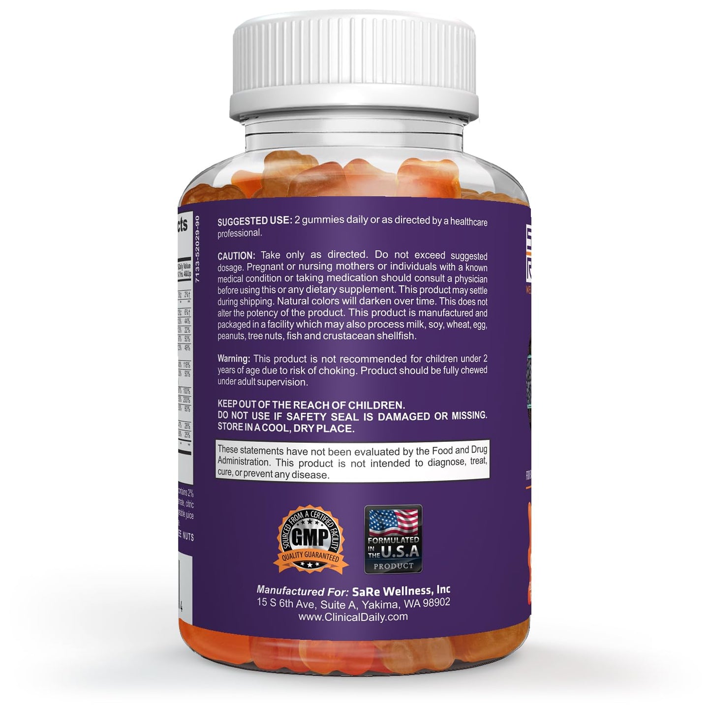 Multivitaminas en forma de gominolas para niños, libre de gluten