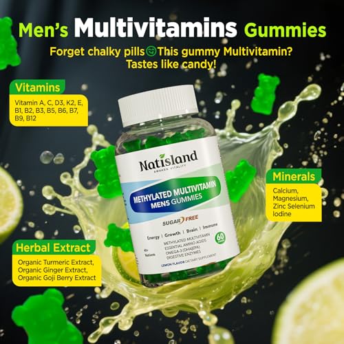 Multivitaminas para hombres veganas y sin azúcar en gomitas