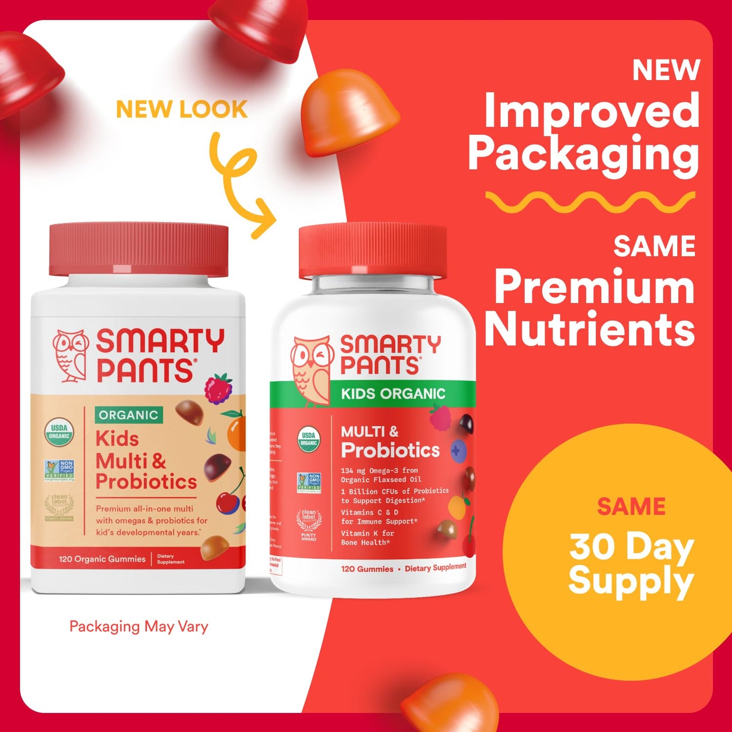 Multivitaminas gomosas orgánicas SmartyPants niños sabor fruta