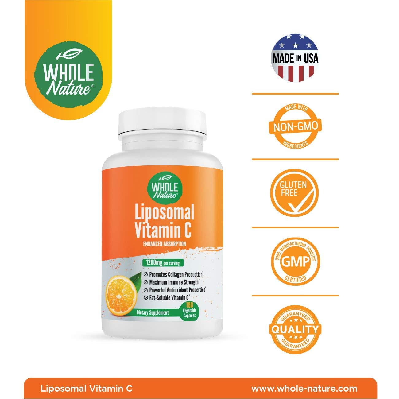 Multivitaminas para hombres y mujeres con vitamina C en visión lateral.