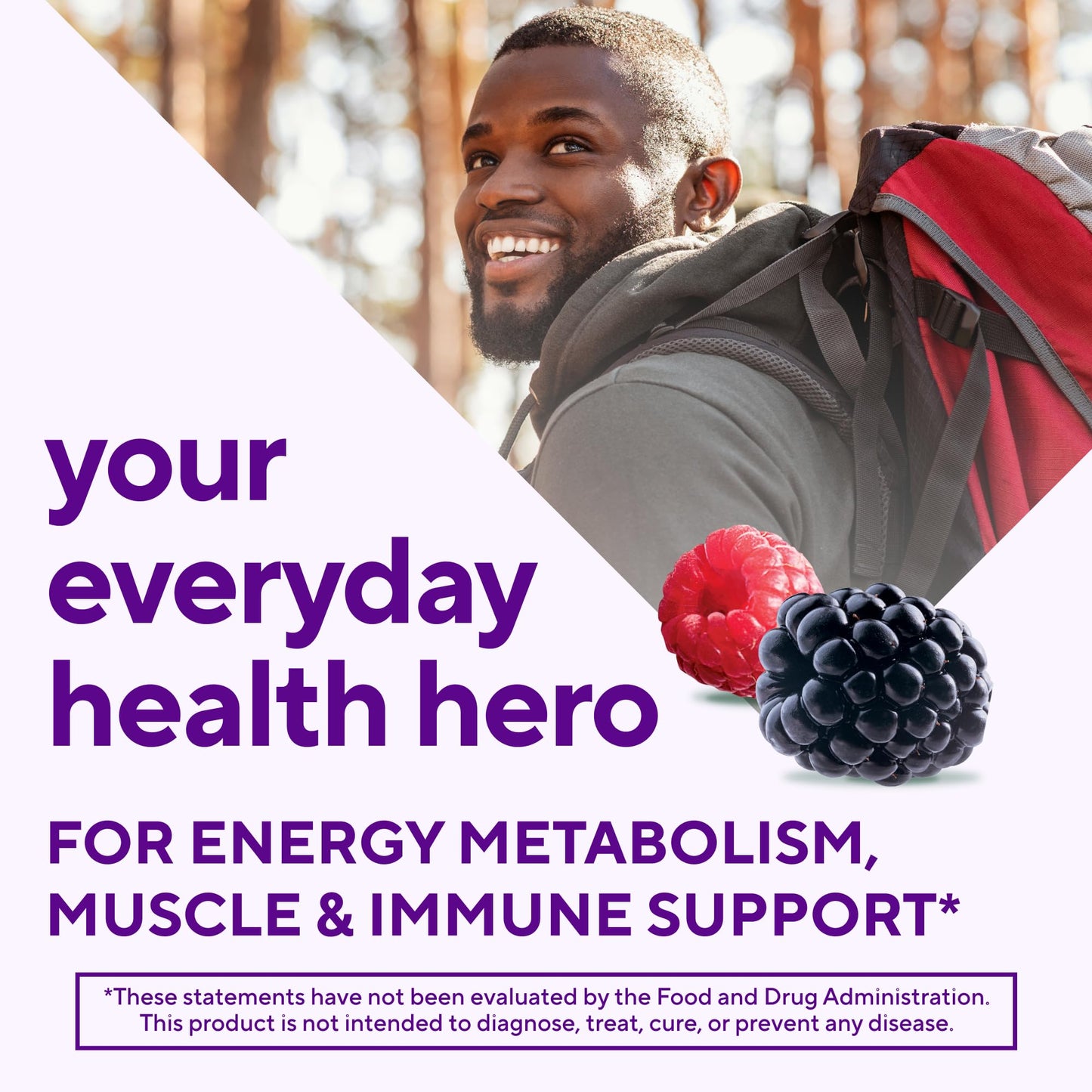 Multivitaminas para hombres Vitafusion con vitamina A, C y E