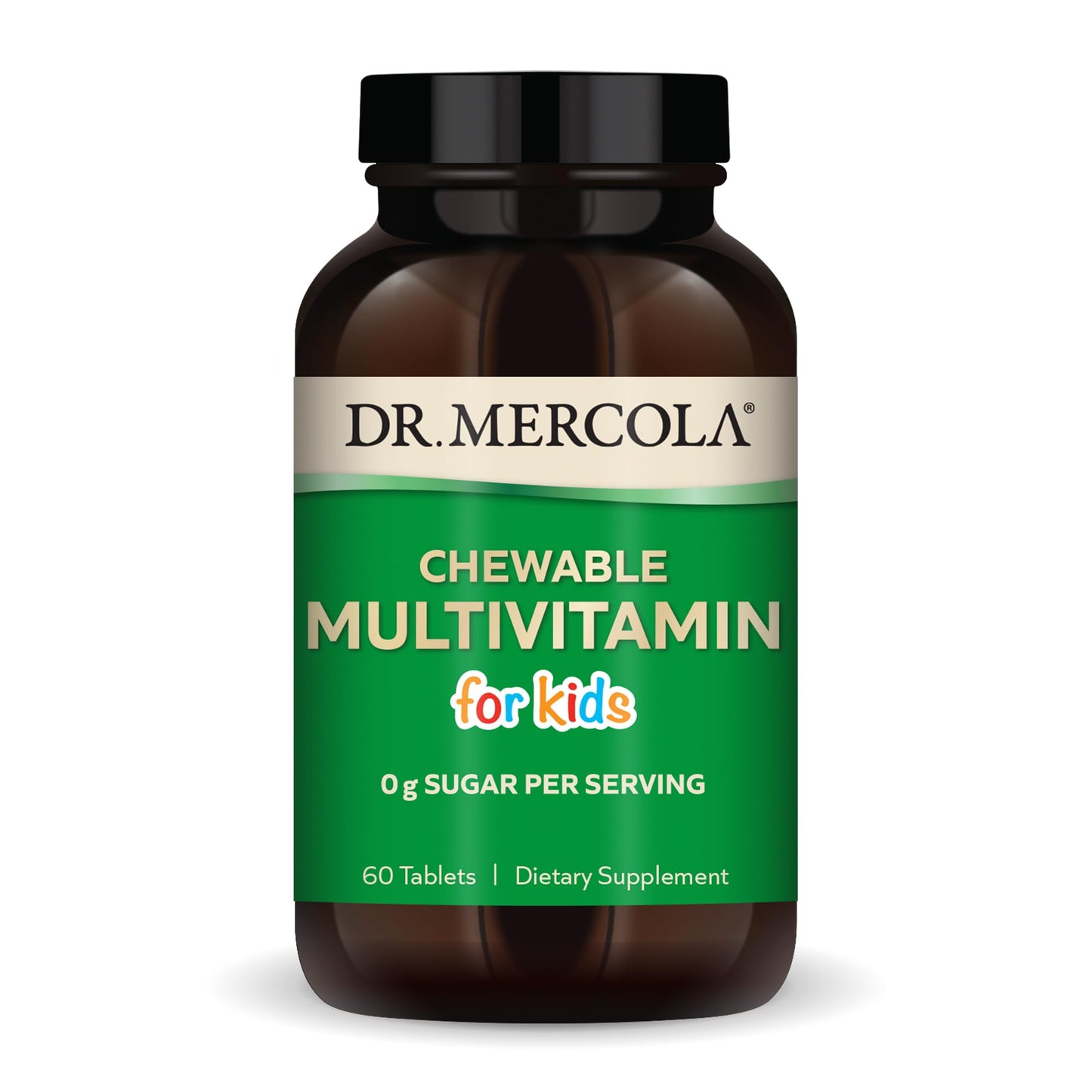 Botella de multivitaminas masticables para niños Dr. Mercola 60 tabletas