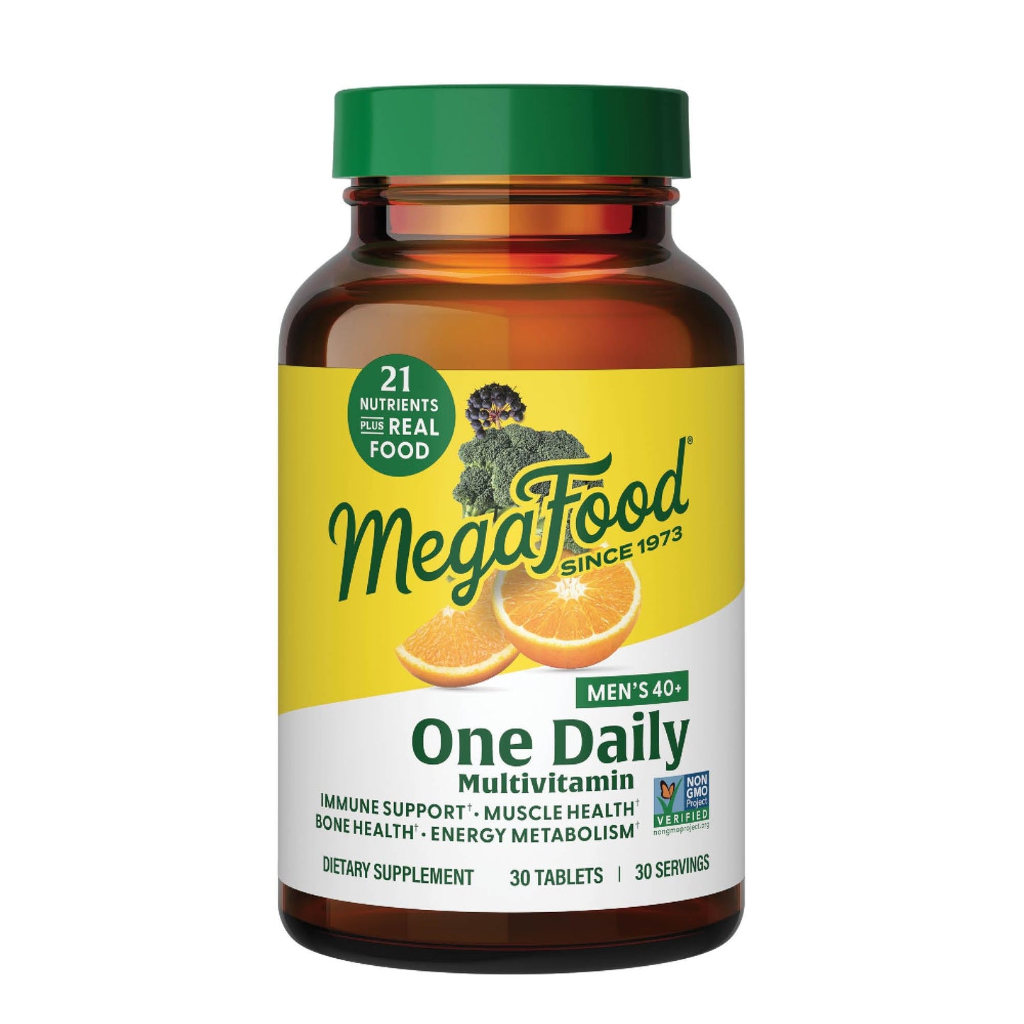 Botella de multivitaminas MegaFood para hombres 40+