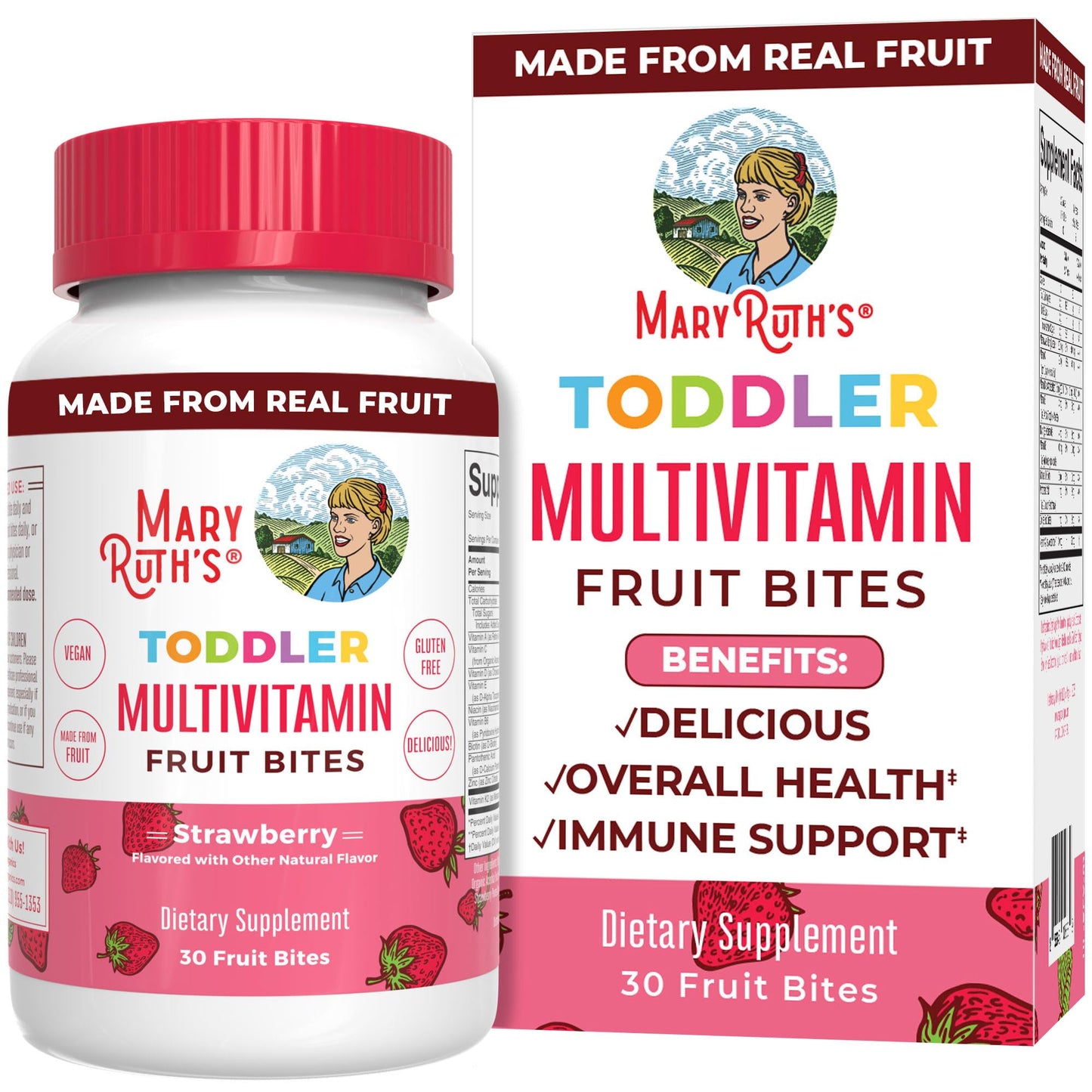 Multivitaminas para niños bocados de fruta MaryRuth's caja resellable