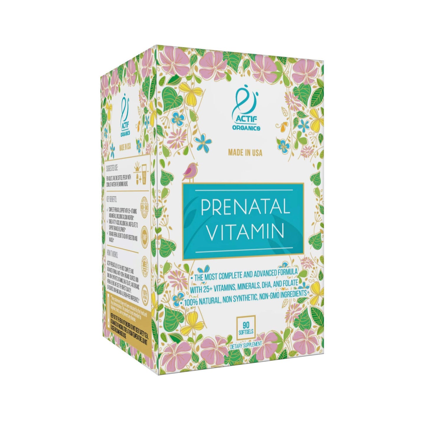 Multivitaminas prenatales ACTIF para embarazo saludable