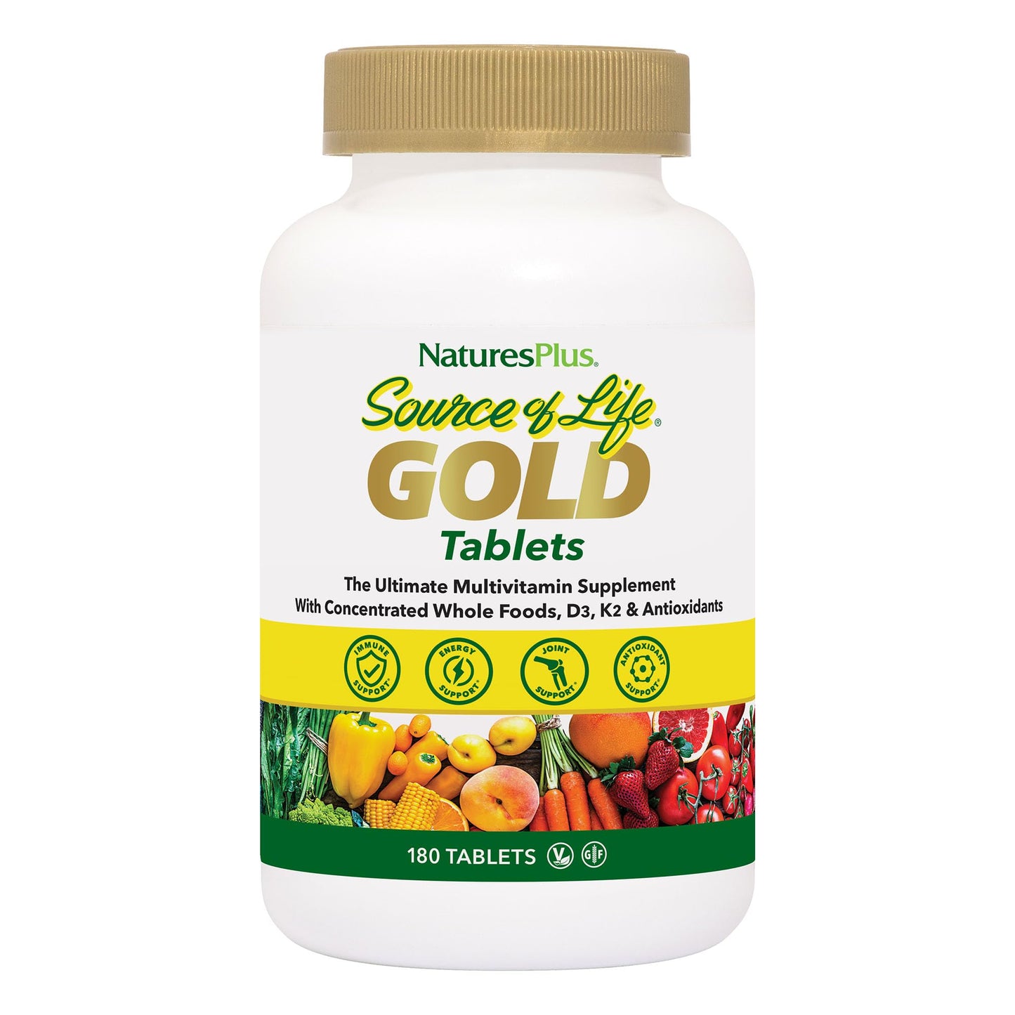 Botella de multivitaminas Source of Life Gold de Natures Plus