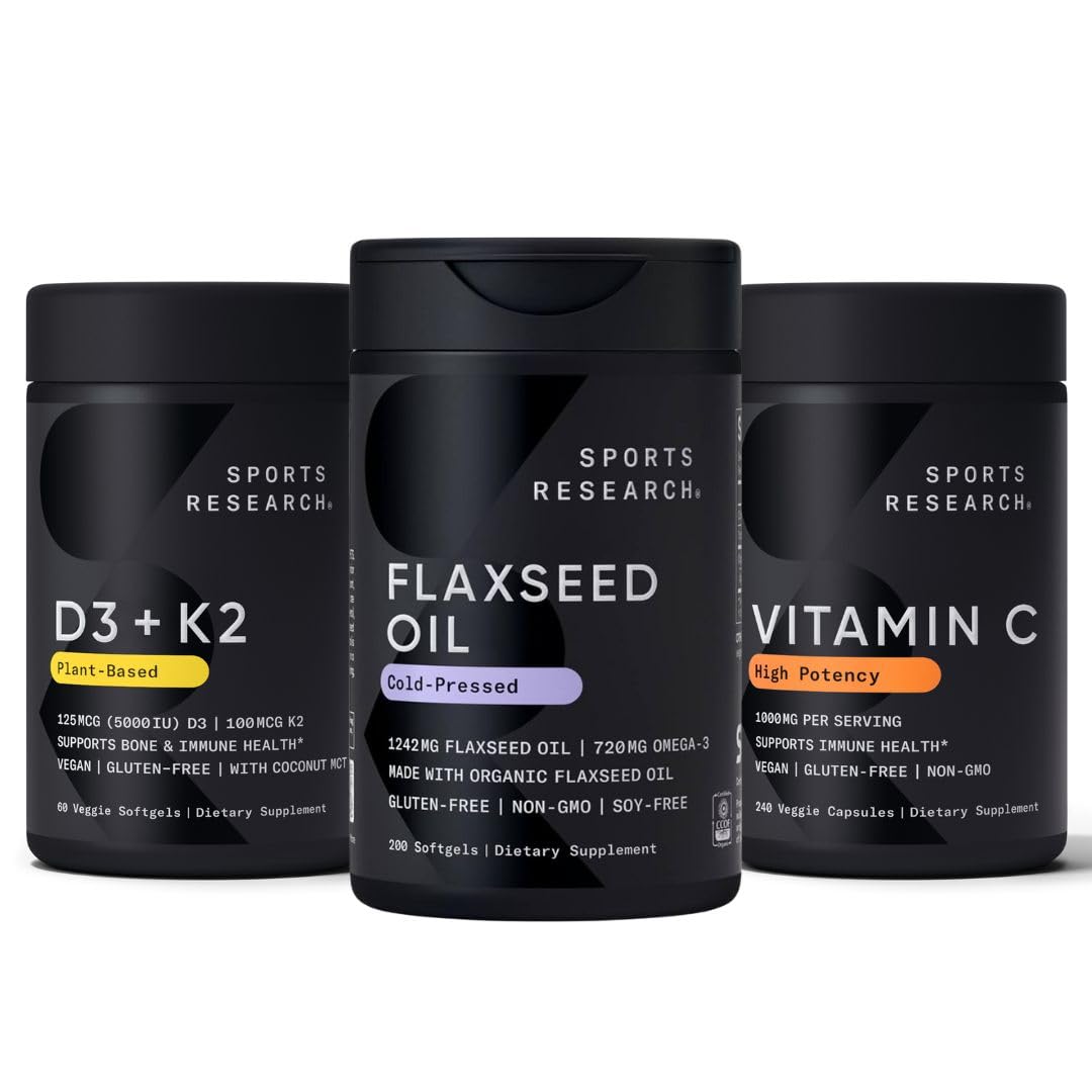 Paquete de multivitaminas Sports Research con aceite de linaza y vitaminas