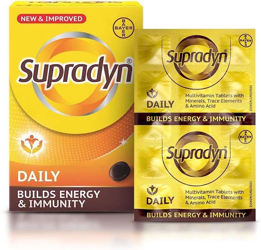 Paquete de multivitaminas Supradyn Diario con vitaminas, zinc y minerales