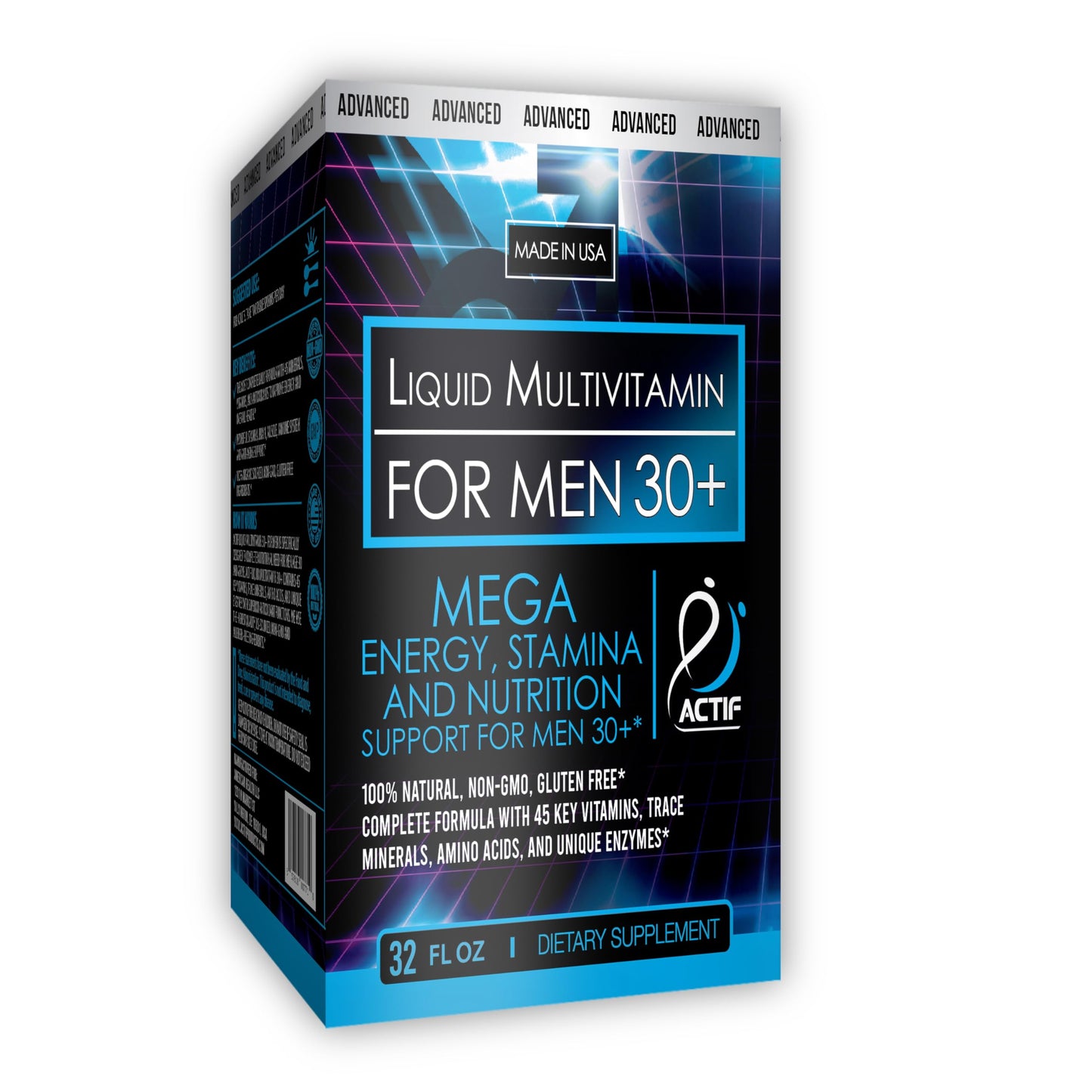 Multivitamínico de 32 oz ACTIF para energía y salud en hombres