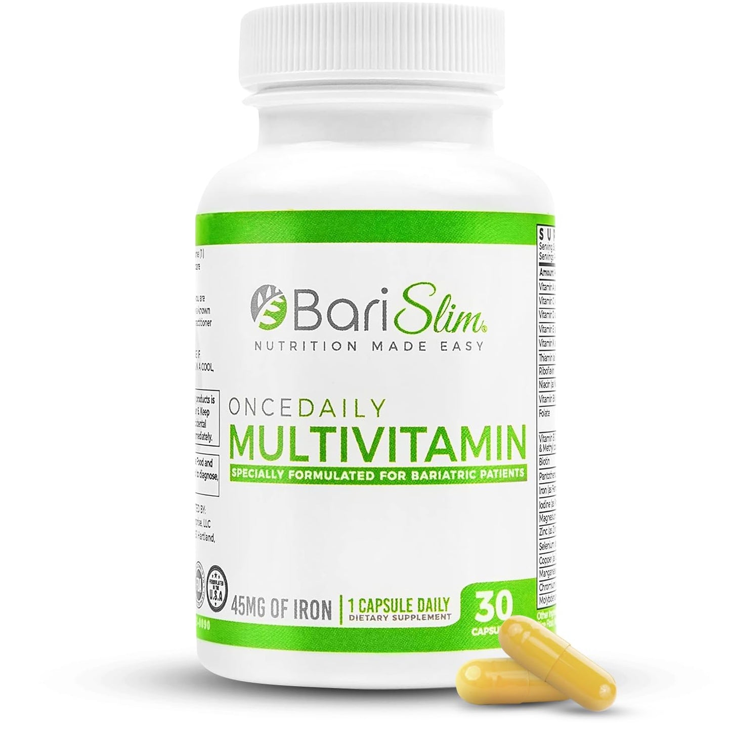 Botella de multivitamínico BariSlim para cirugía bariátrica