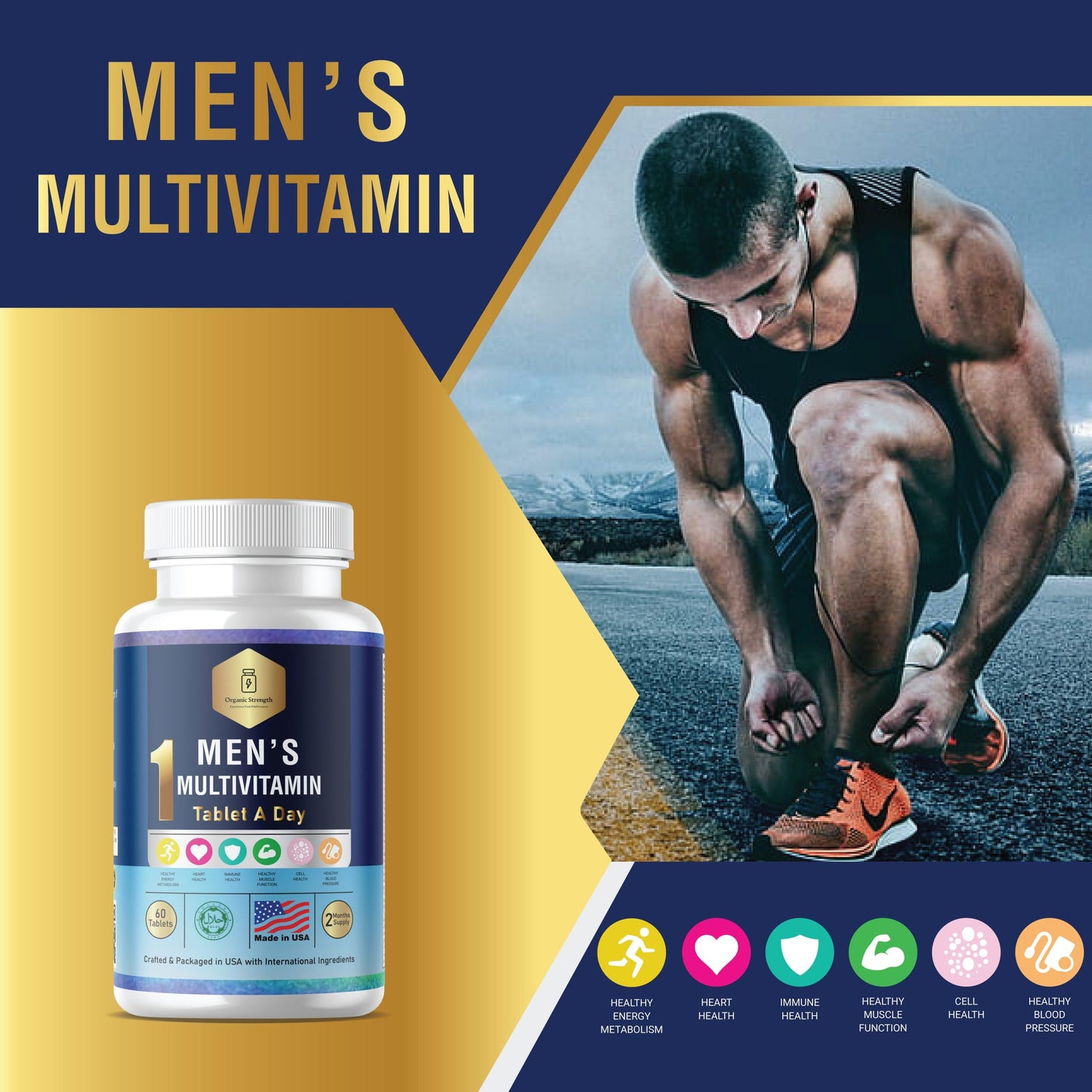 Multivitamínico confiable para el bienestar masculino