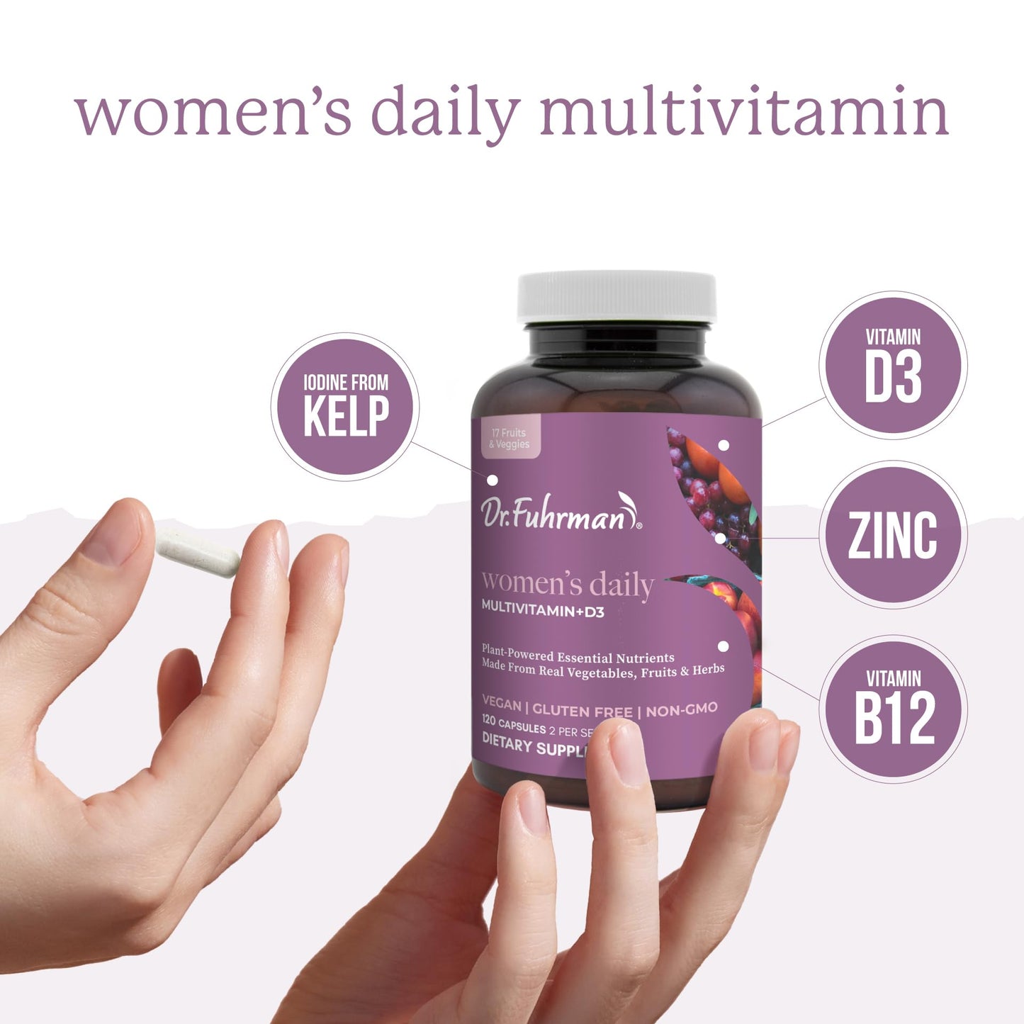 Multivitamínico diario Dr. Fuhrman en mano
